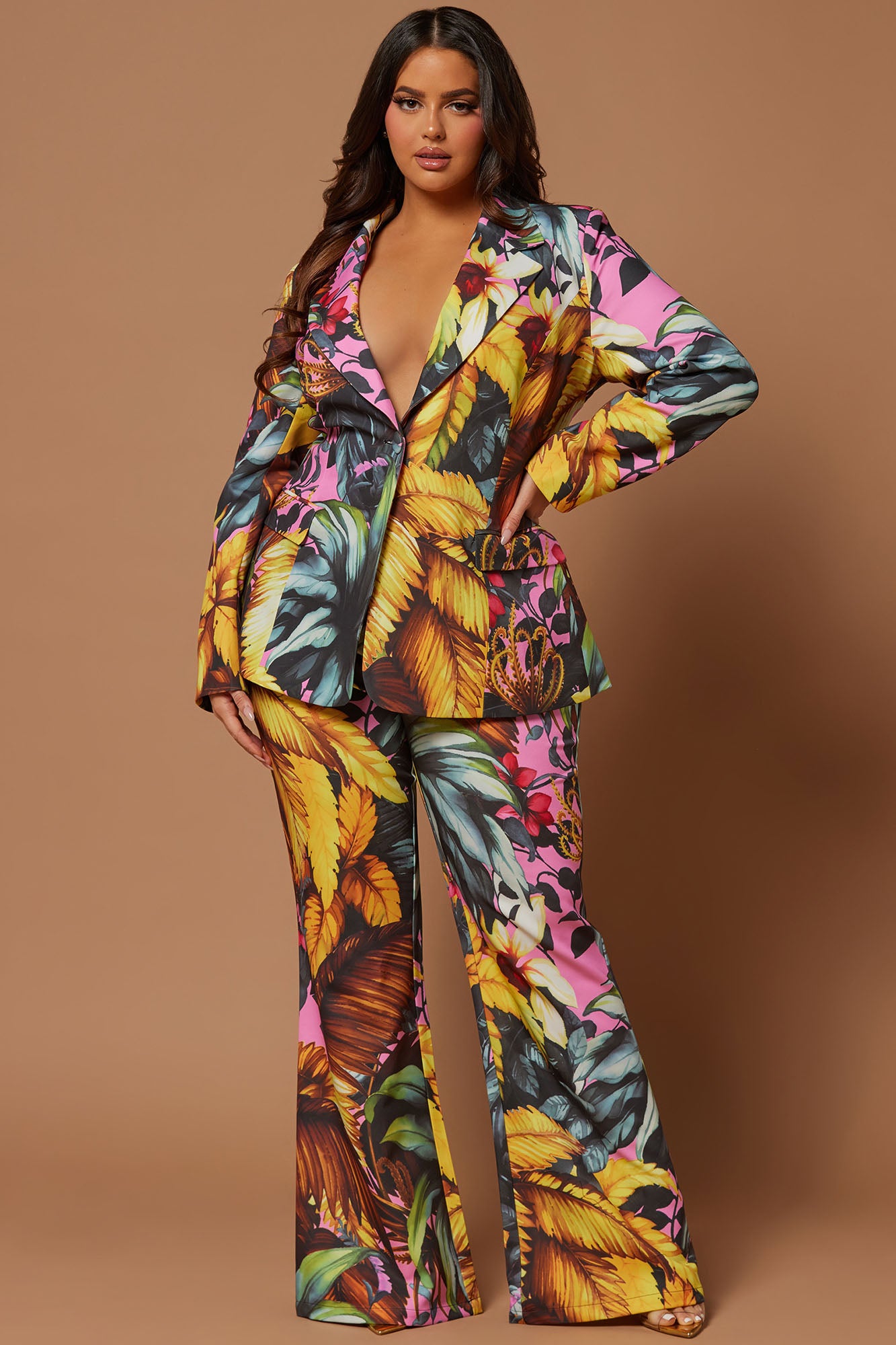 Biance Floral Blazer Suit Set - Multi Color - Image 6