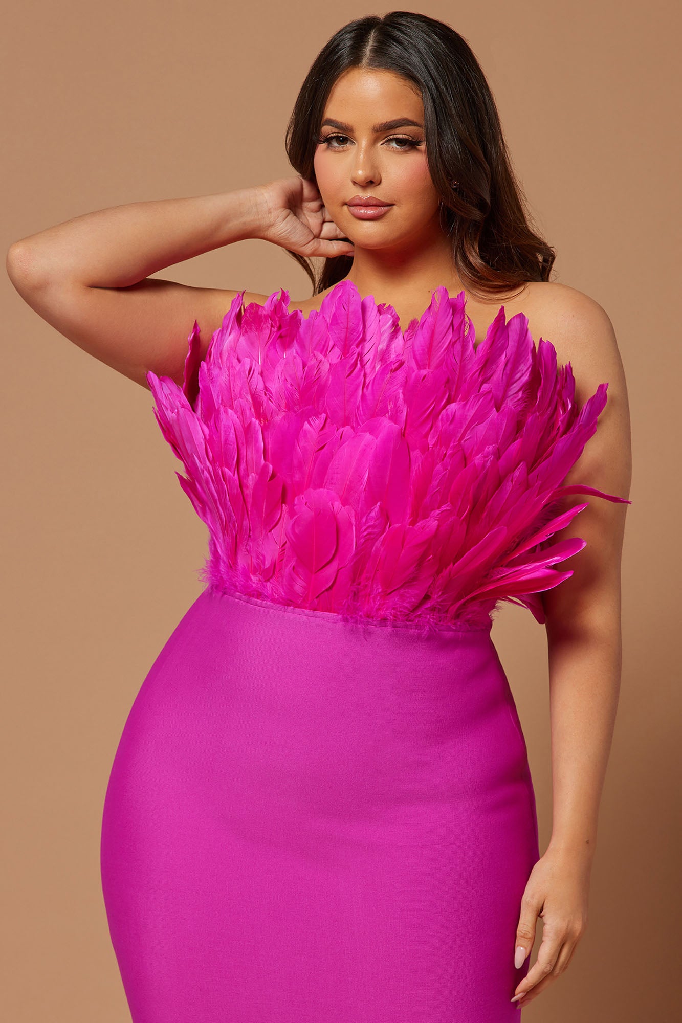 Marianna Bandage Midi Dress - Magenta - Image 6
