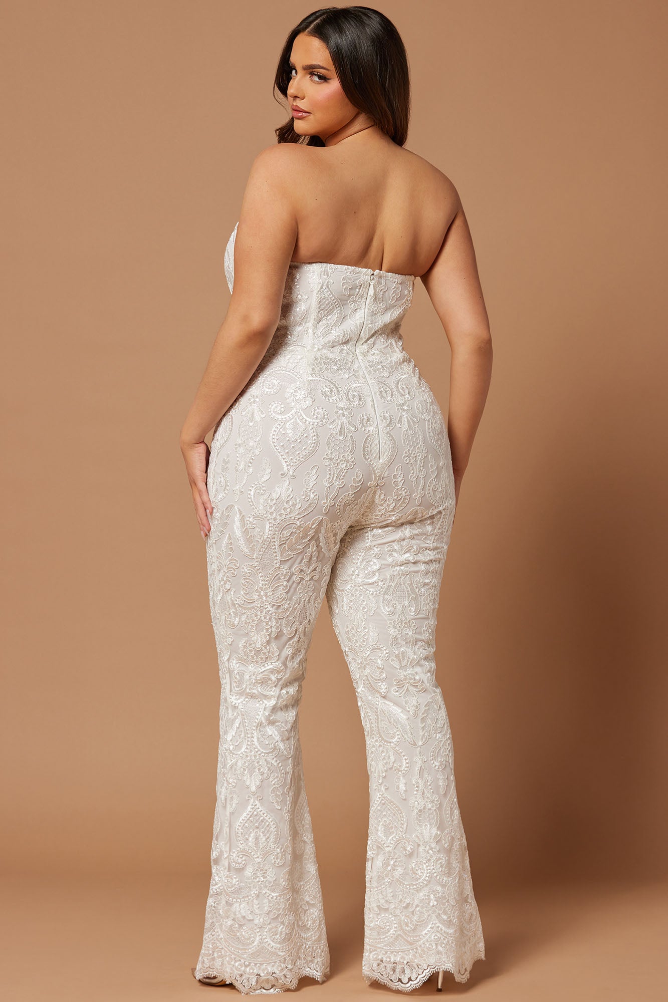 Esther Sequin Embroidered Jumpsuit - White - Image 8