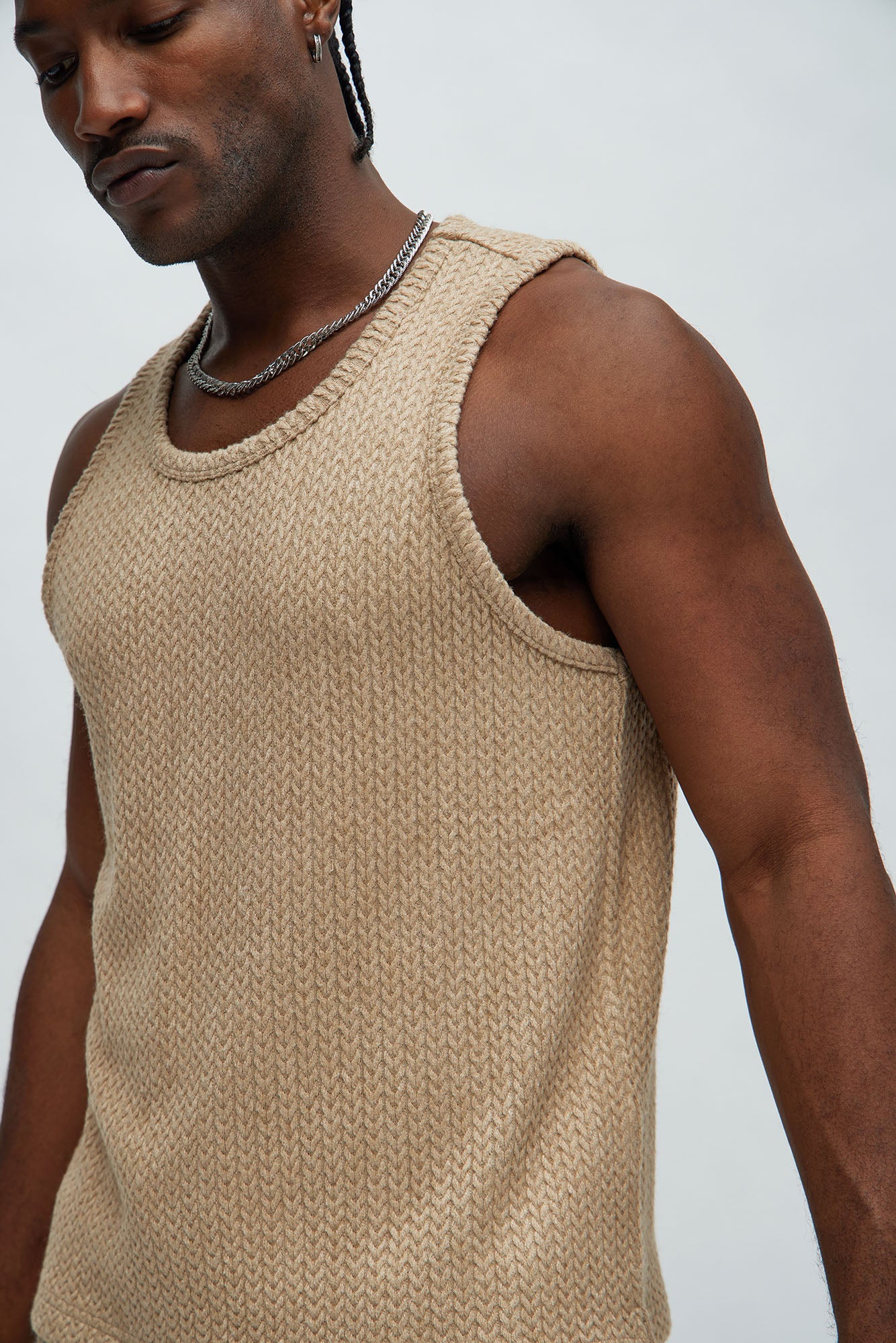 Catanina Textured Tank - Tan - Image 3