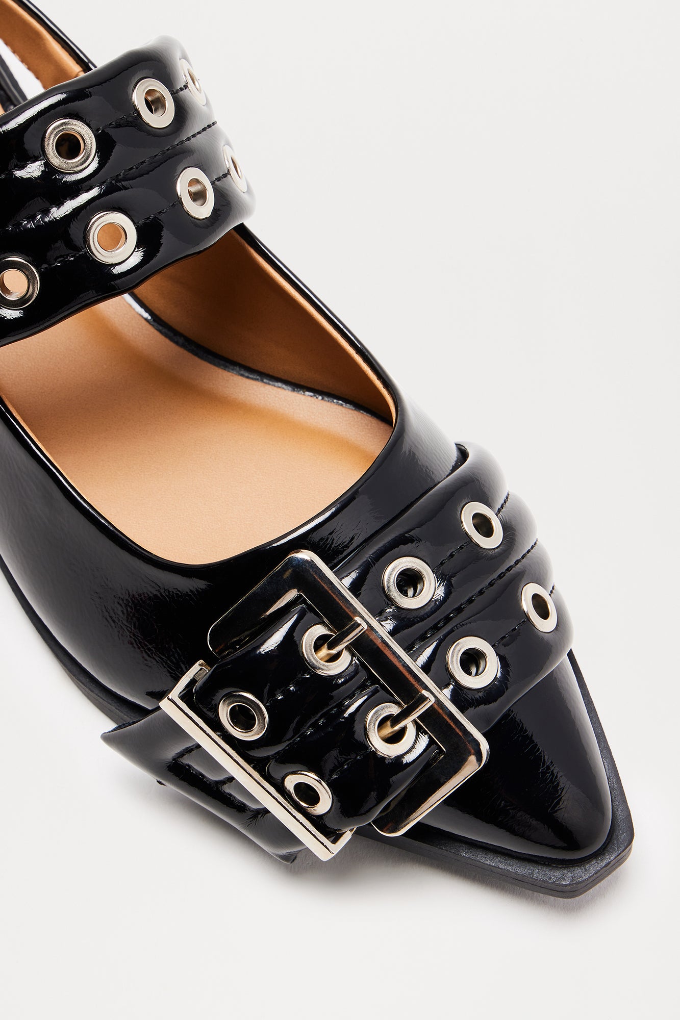 Draco Buckle Slingback Flats - Black - Image 5