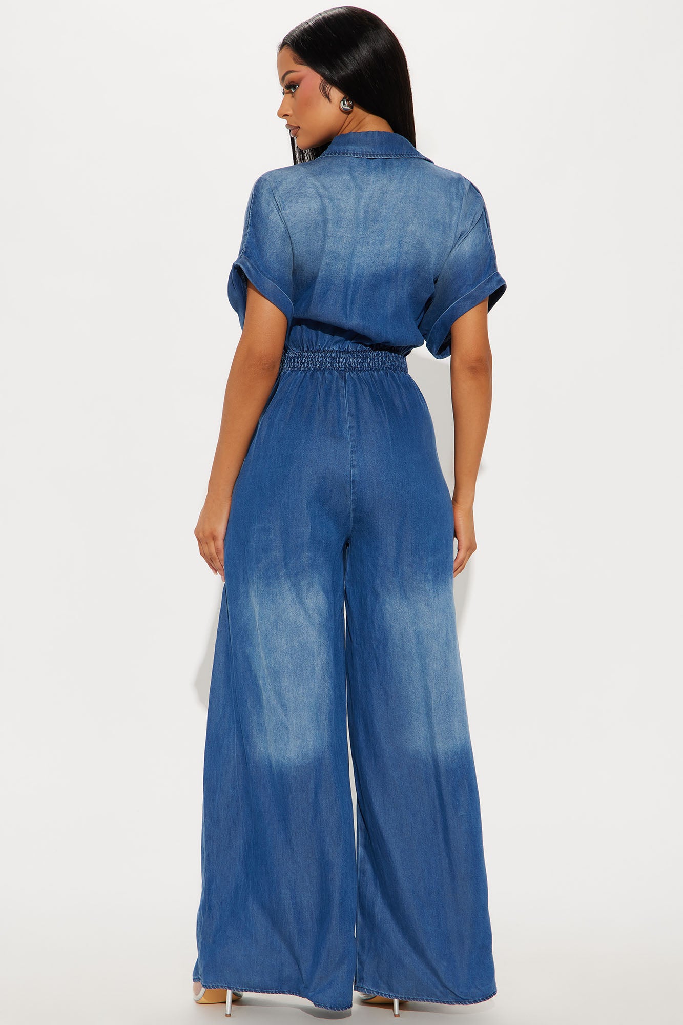 Lorette Chambray Jumpsuit - Medium Wash - Image 3