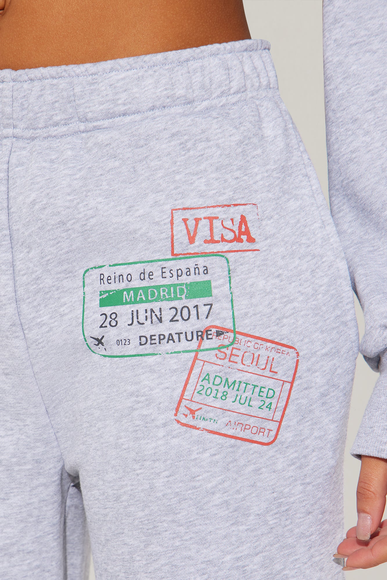 Airport Fit French Terry Pant Set - Heather Grey - Image 5