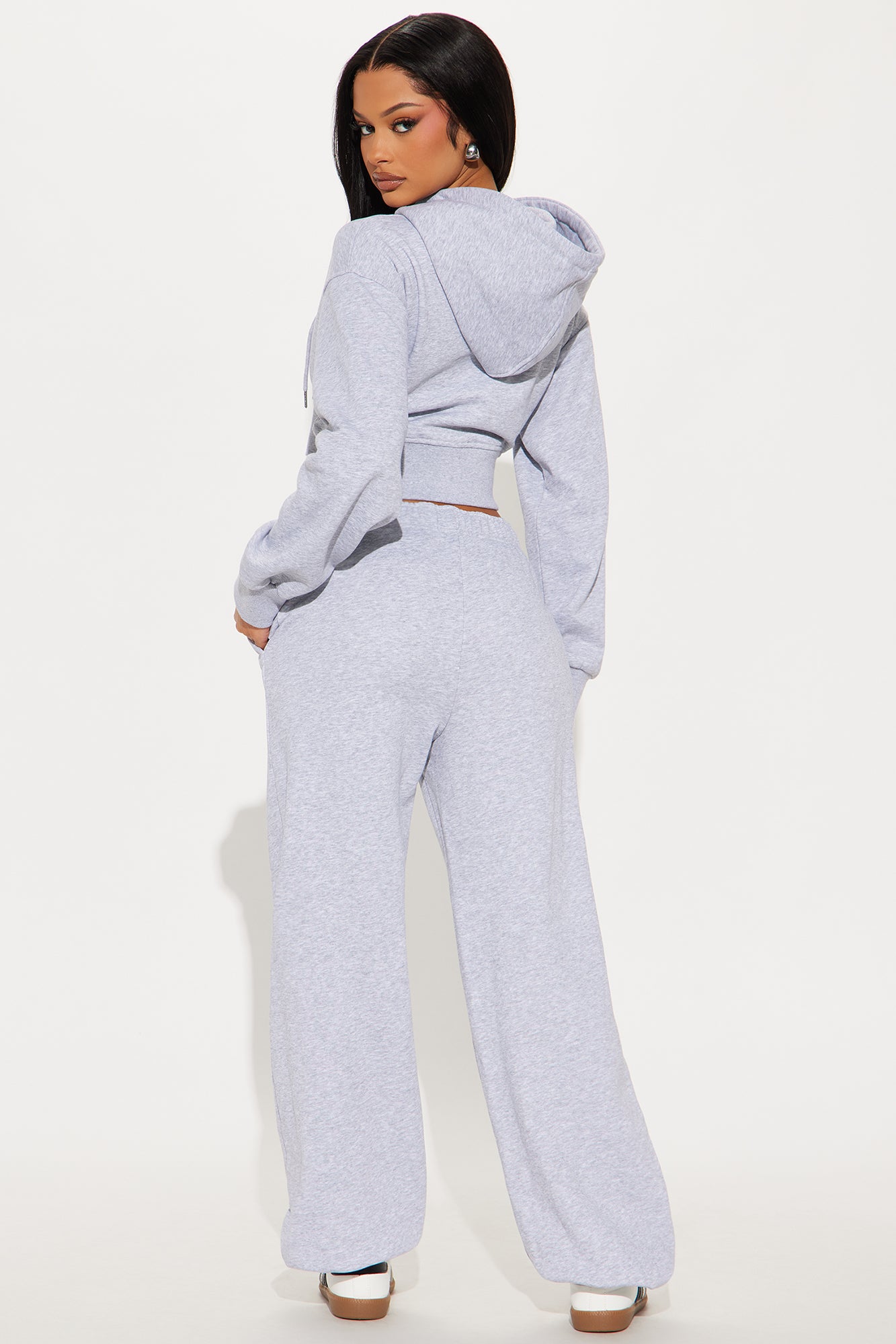 Airport Fit French Terry Pant Set - Heather Grey - Image 3