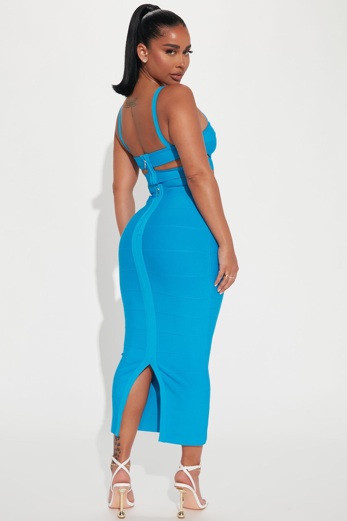 Breaking Habits Bandage Skirt Set  - Aqua - Image 3