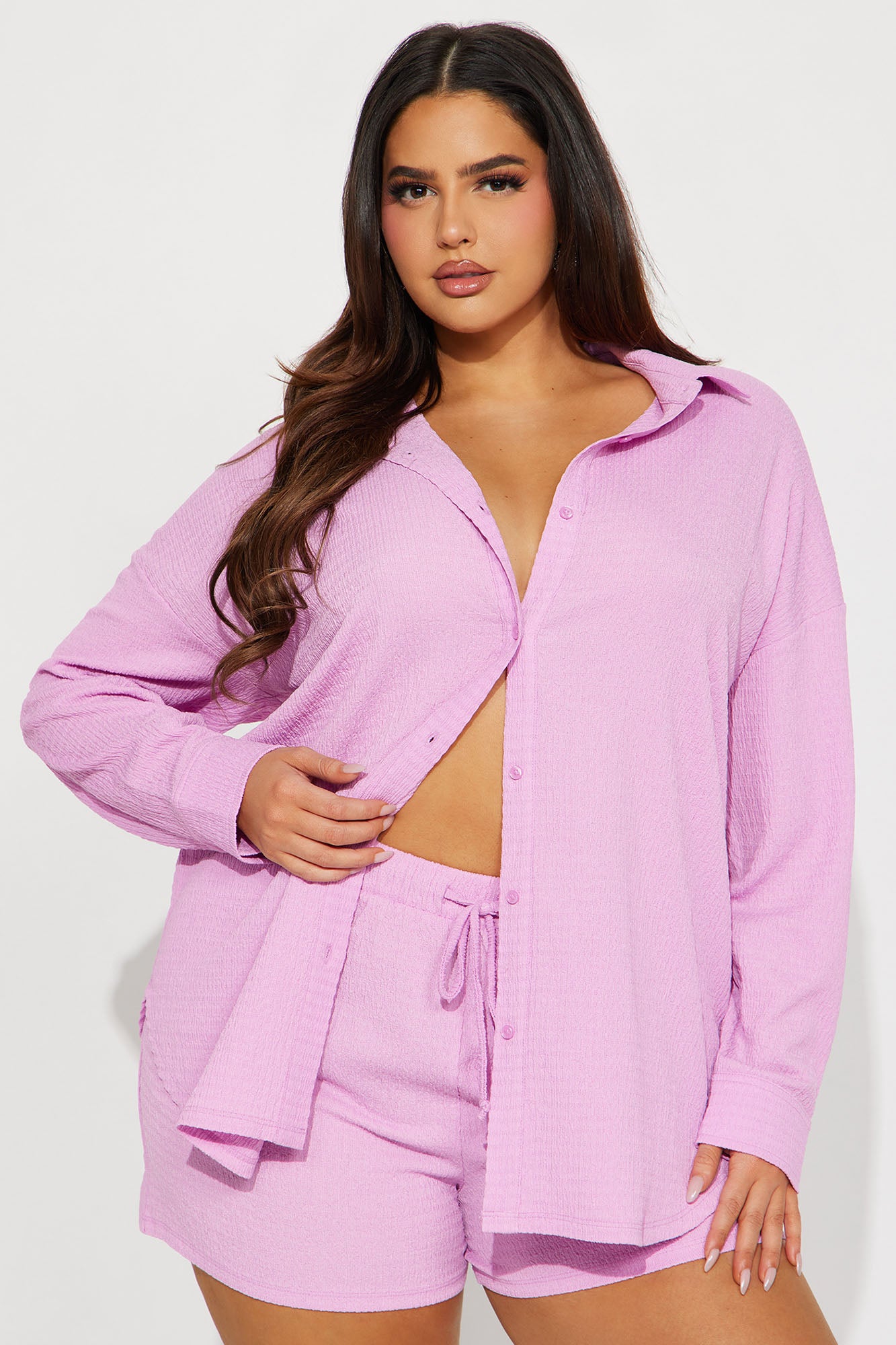 Bethany Textured Short Set - Pink - Image 5