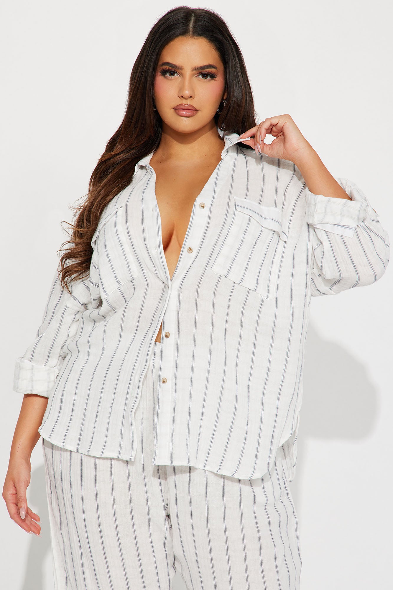 Vivianna Striped Pant Set - White - Image 5