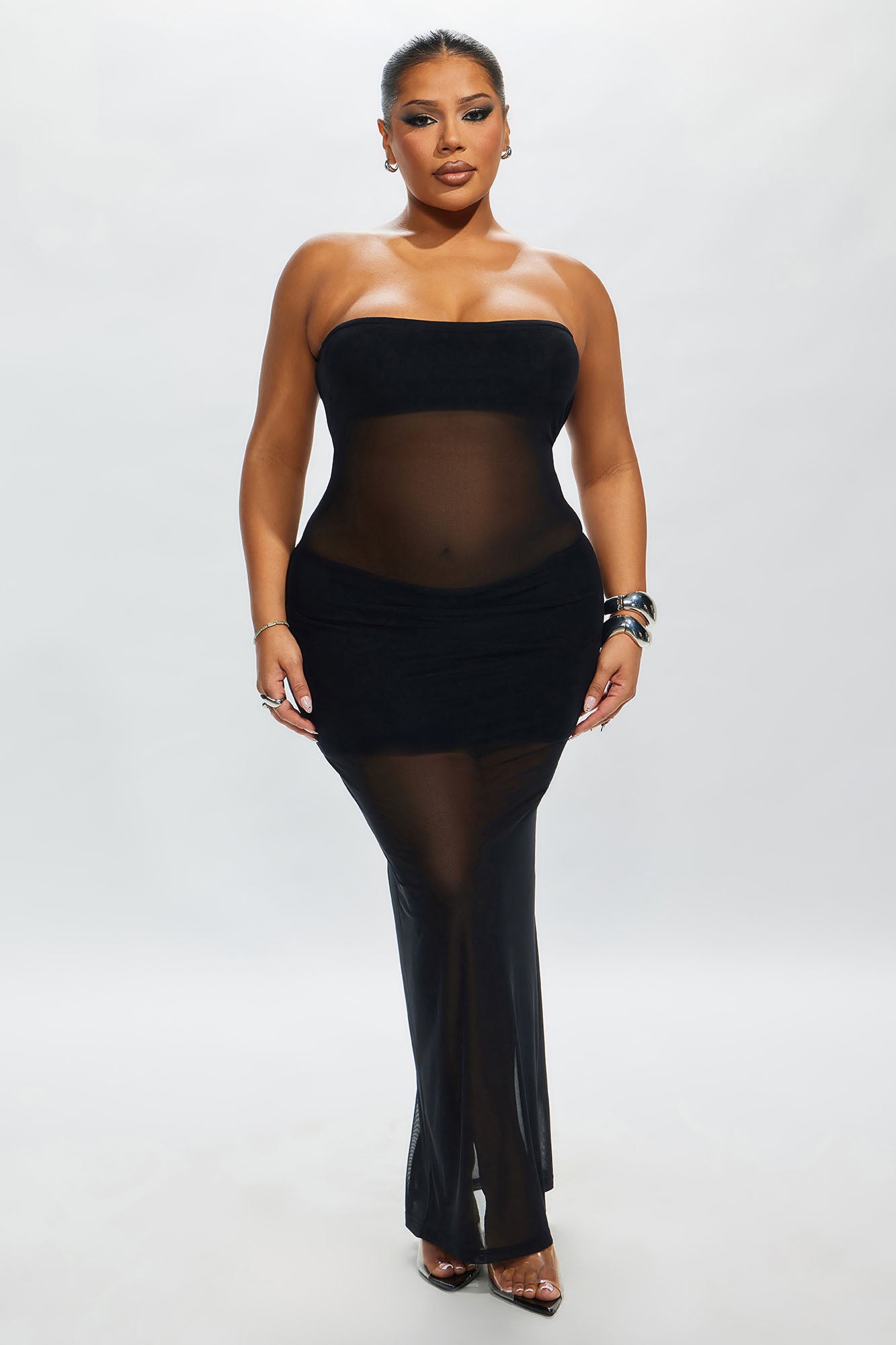 Piper Sheer Maxi Dress - Black - Image 11