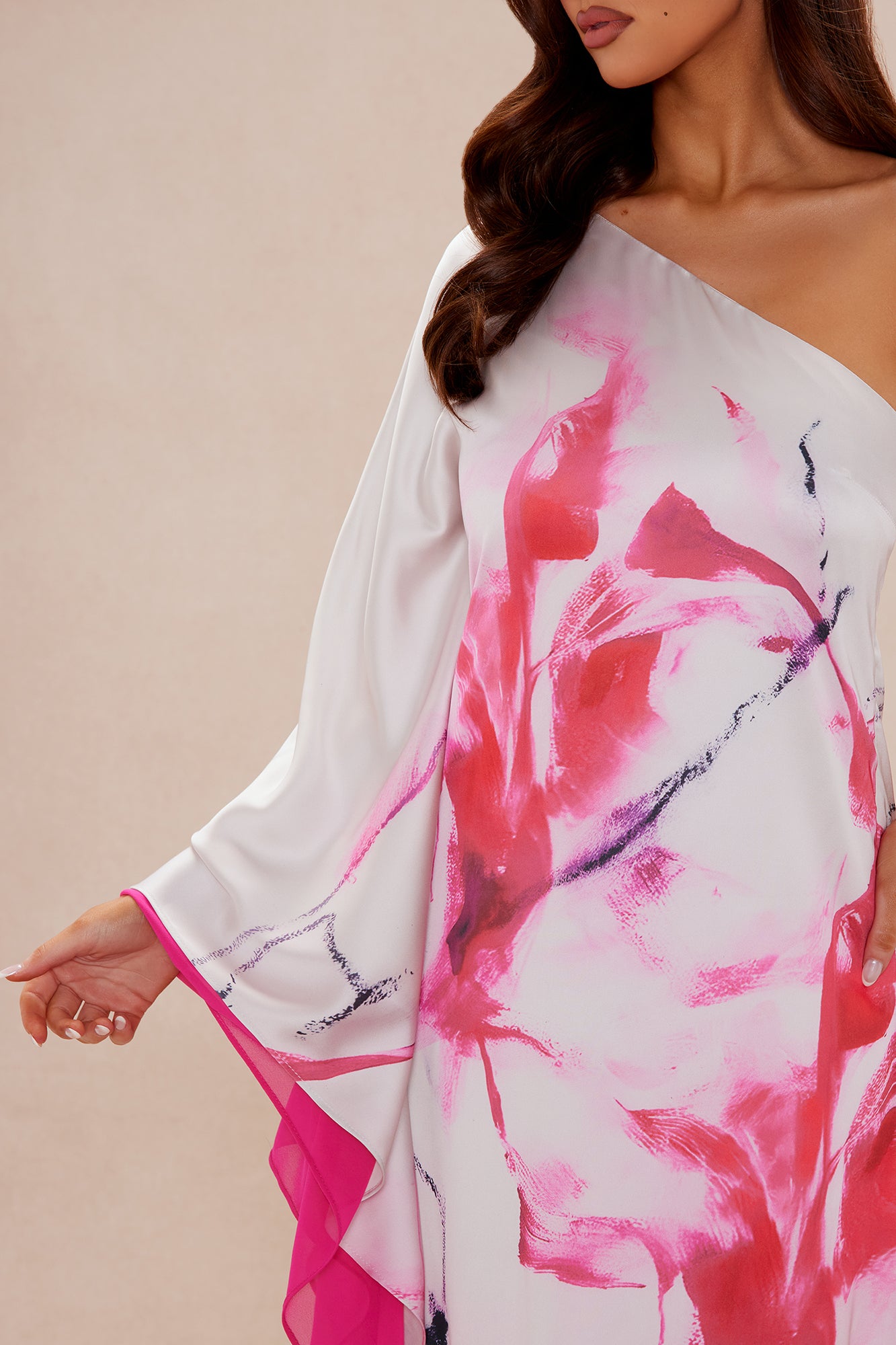 Prettiest Occasion Satin Maxi Dress - Pink/combo - Image 3