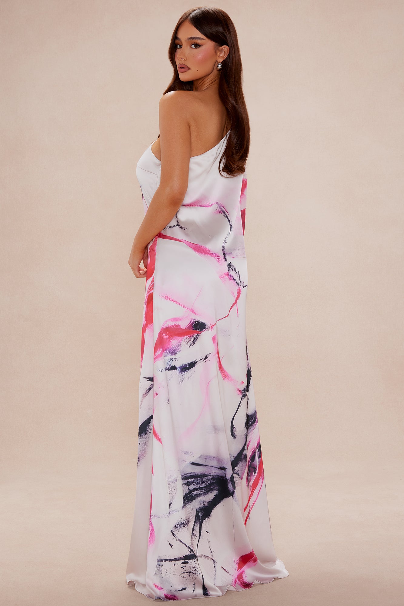 Prettiest Occasion Satin Maxi Dress - Pink/combo - Image 4