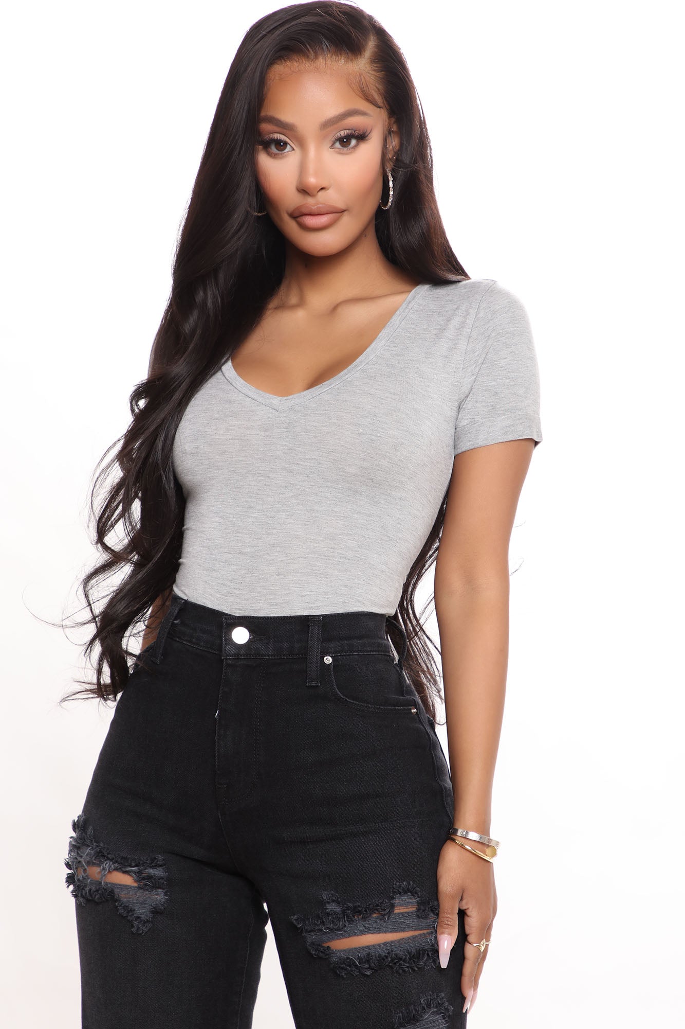 Favorite Tee Bodysuit - Heather Grey - Image 3