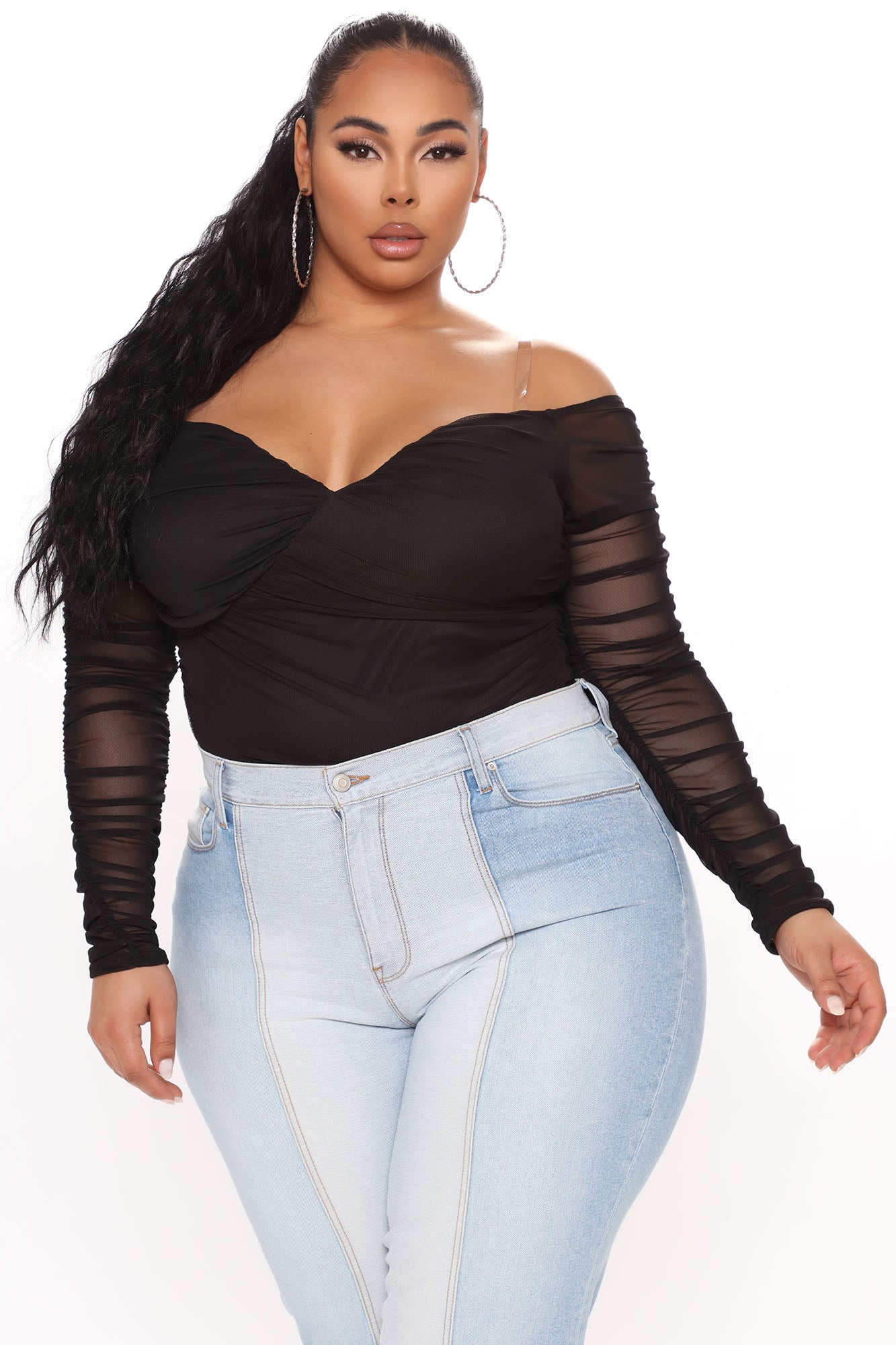 A Hot Mesh Bodysuit - Black - Image 8