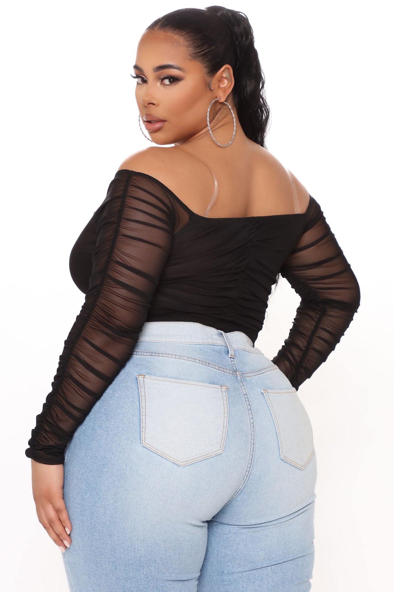 A Hot Mesh Bodysuit - Black - Image 9