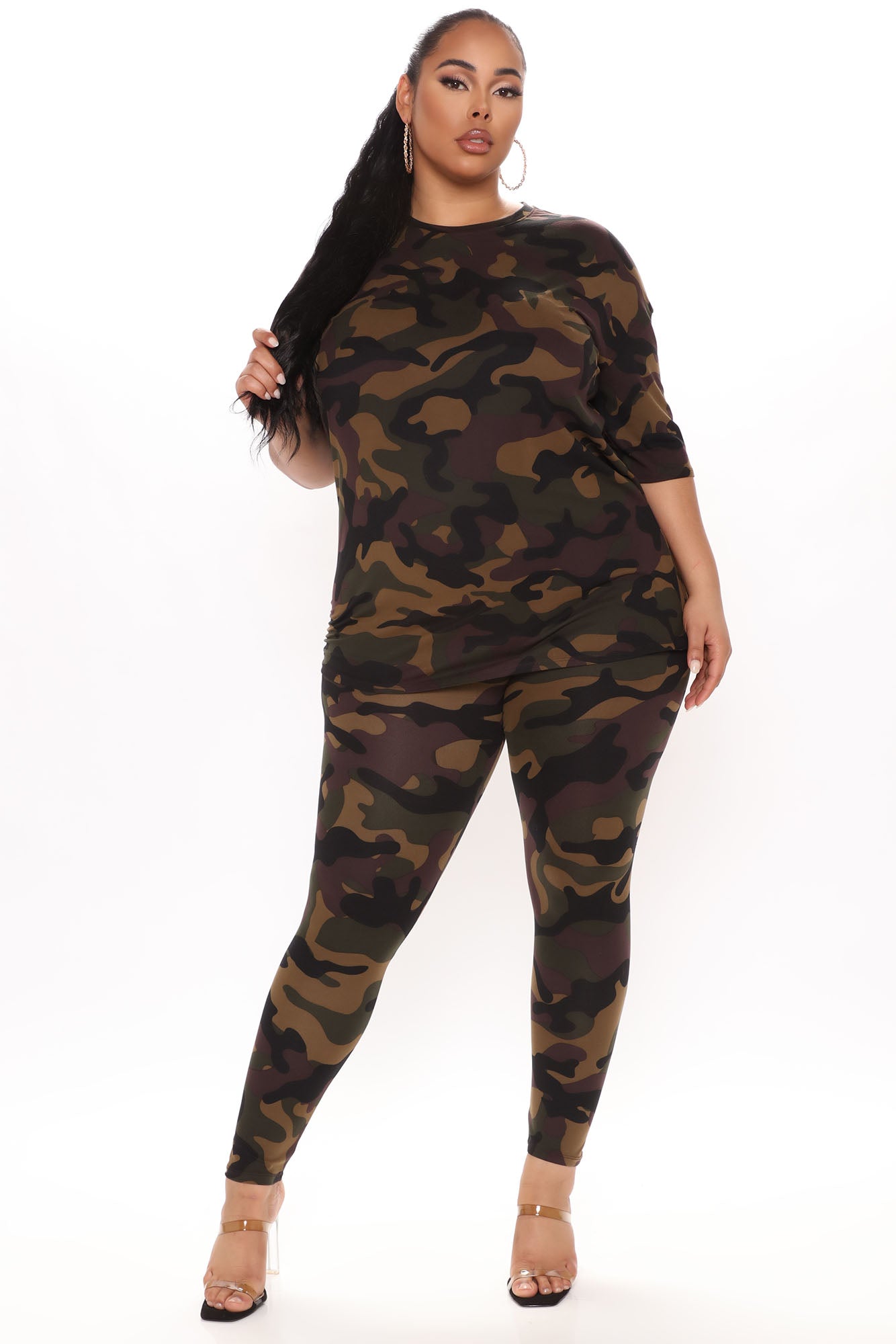 Weekend Vibes Camo Legging Set - Brown/combo - Image 4