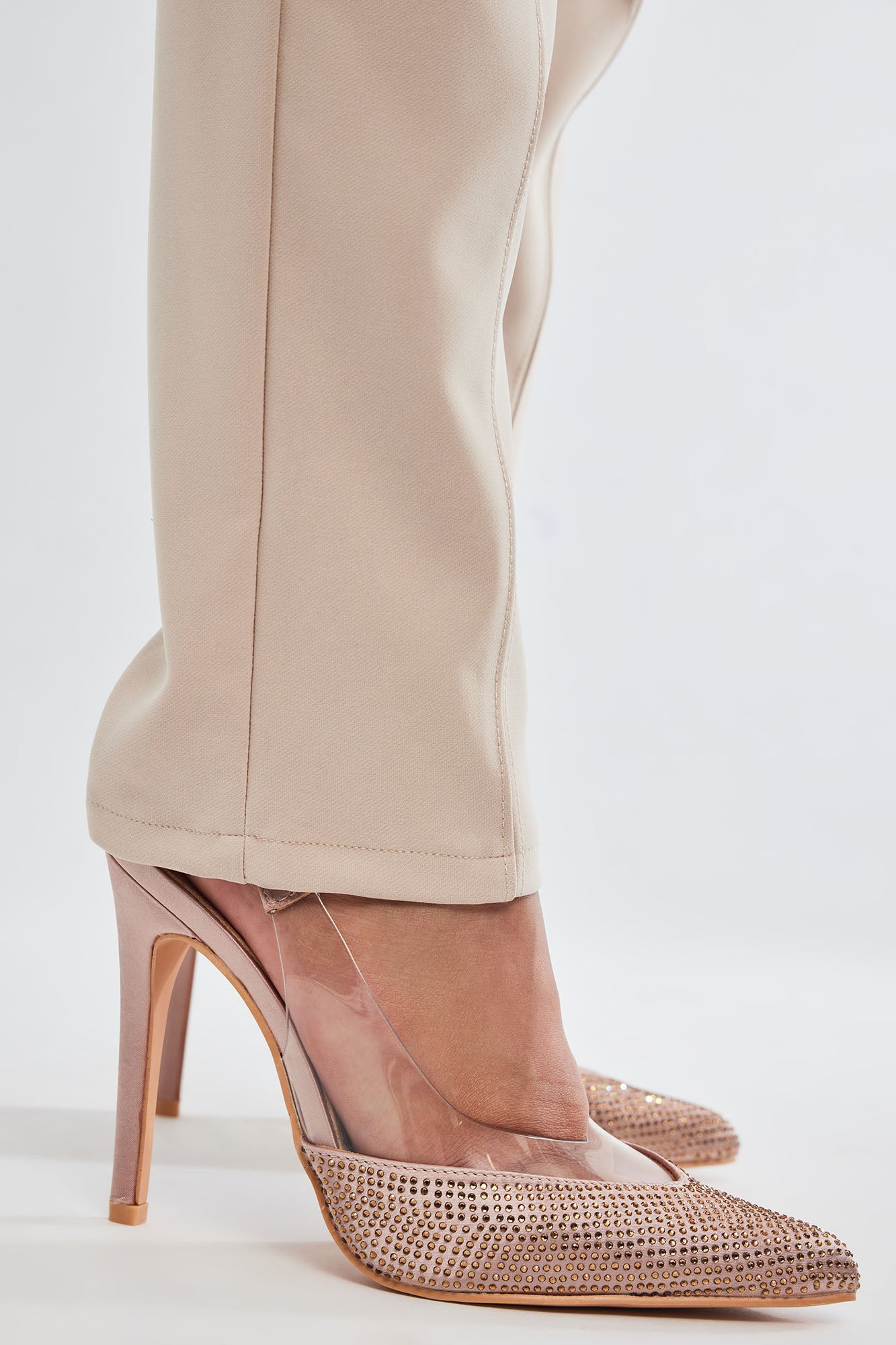 Everly Embellished Slingback Pumps - Beige - Image 5