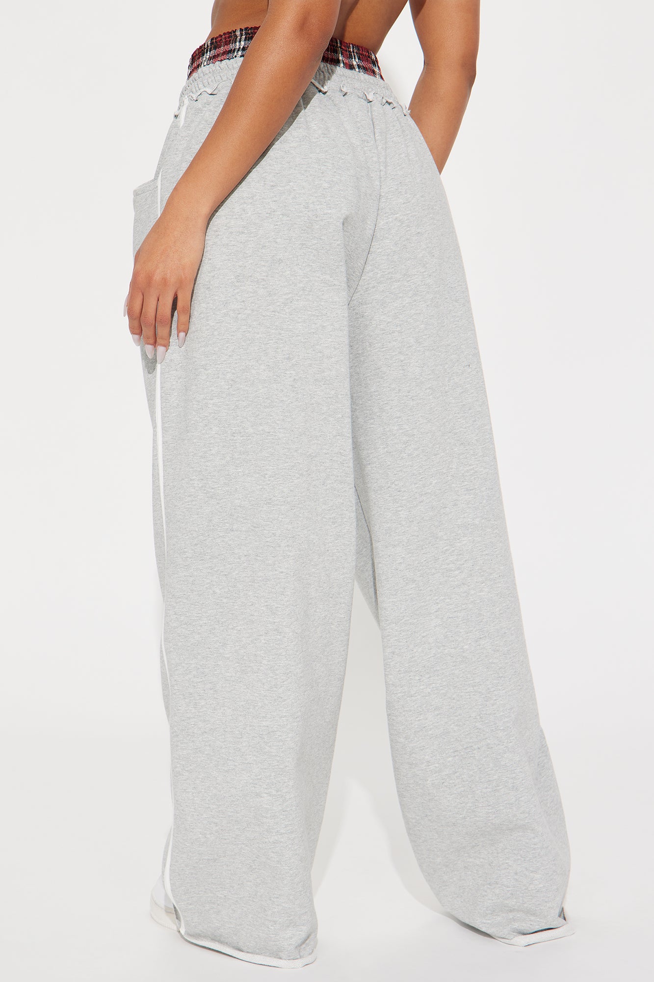 Comfy Moments Double Waistband Track Pant - Grey/combo - Image 3