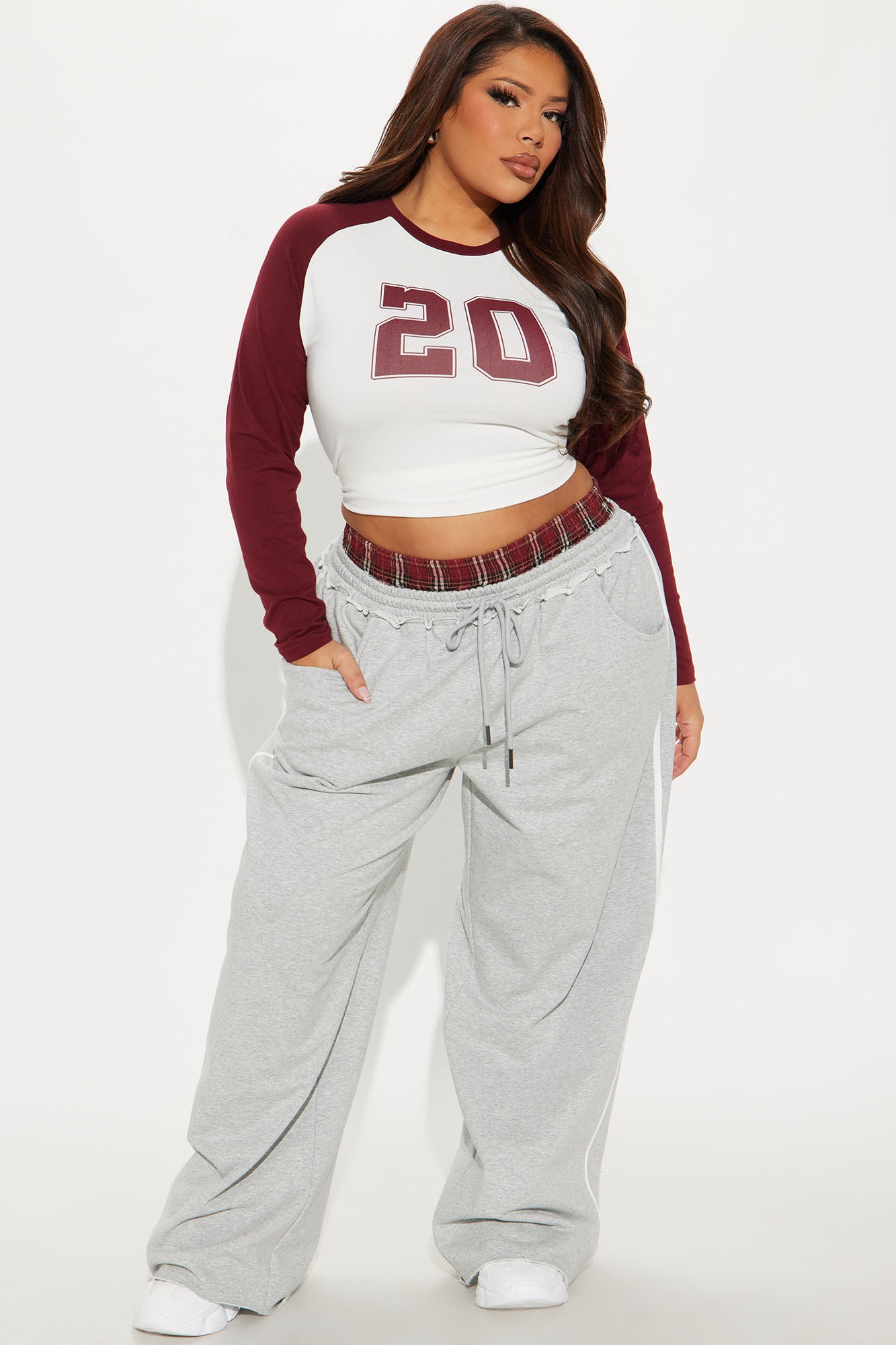 Comfy Moments Double Waistband Track Pant - Grey/combo - Image 4