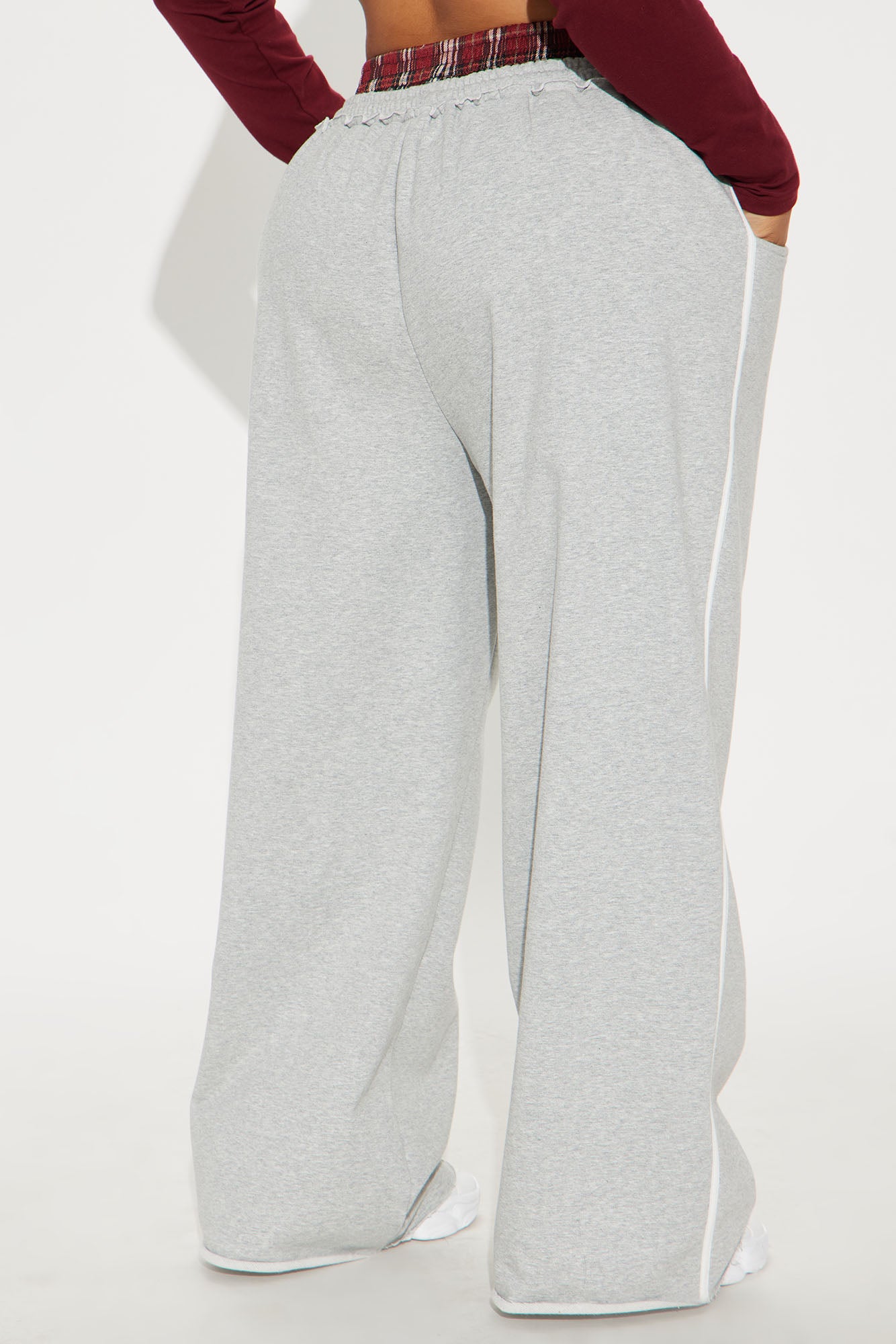 Comfy Moments Double Waistband Track Pant - Grey/combo - Image 6