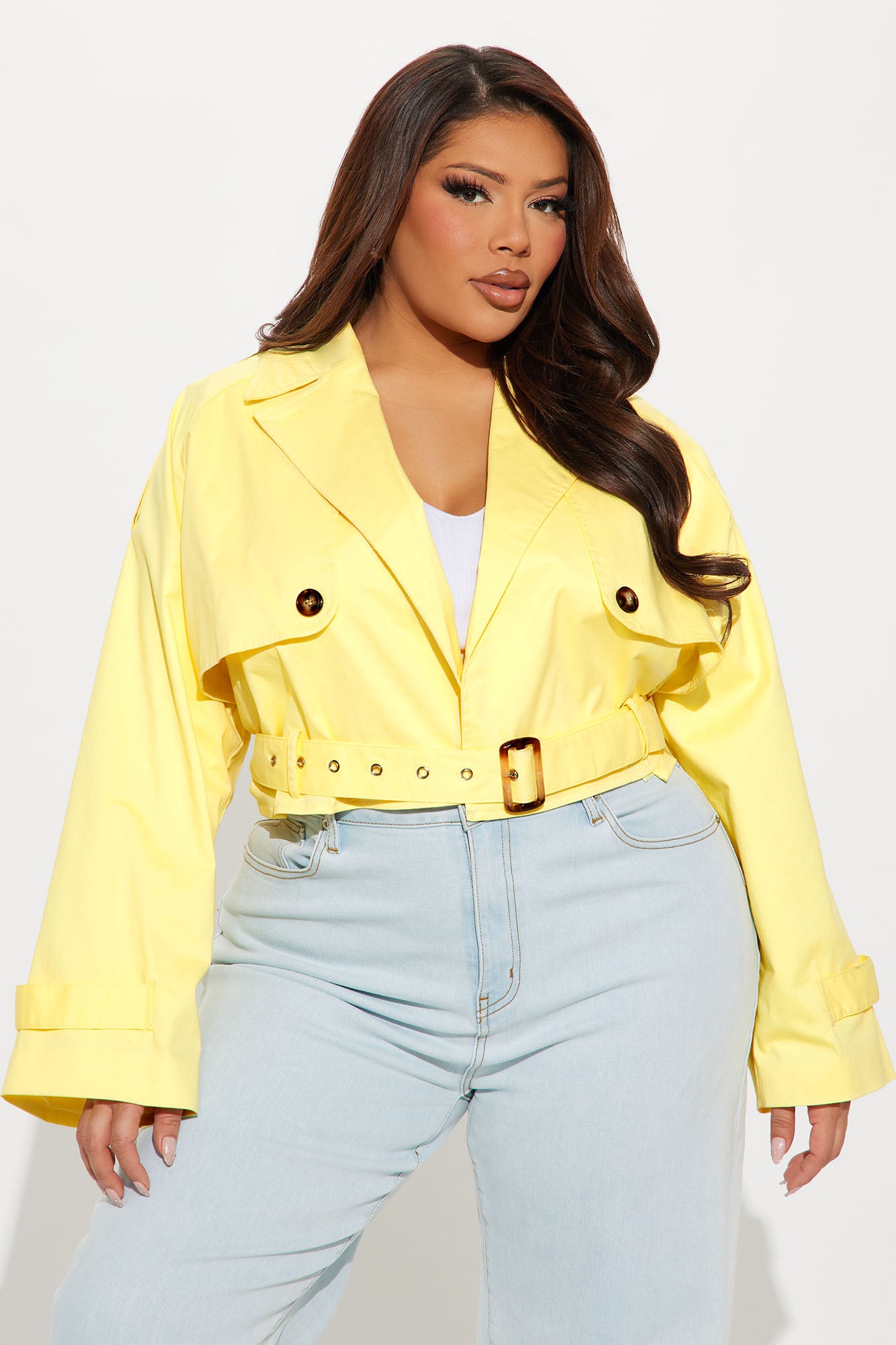Leona Cropped Trench - Yellow - Image 5