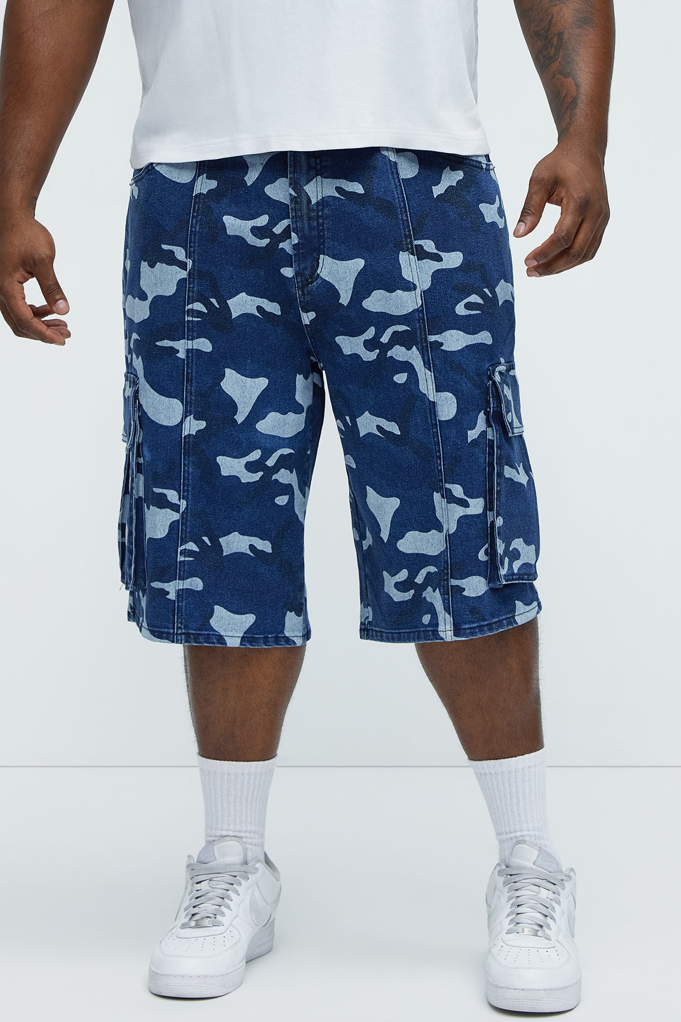 Cargo Camo Baggy Denim Shorts - Camouflage - Image 5