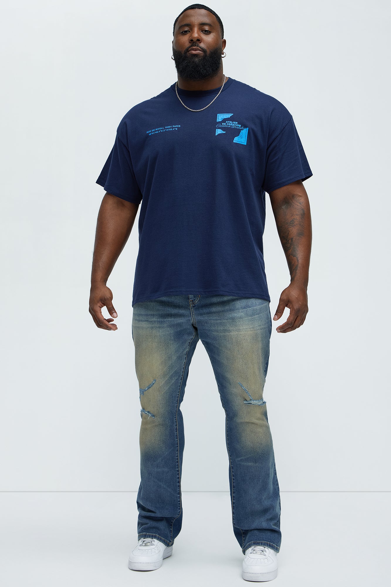 Arch Stacked Skinny Flare Jeans - Dark Wash - Image 7