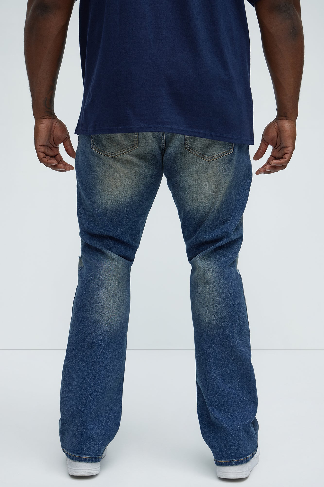 Arch Stacked Skinny Flare Jeans - Dark Wash - Image 8