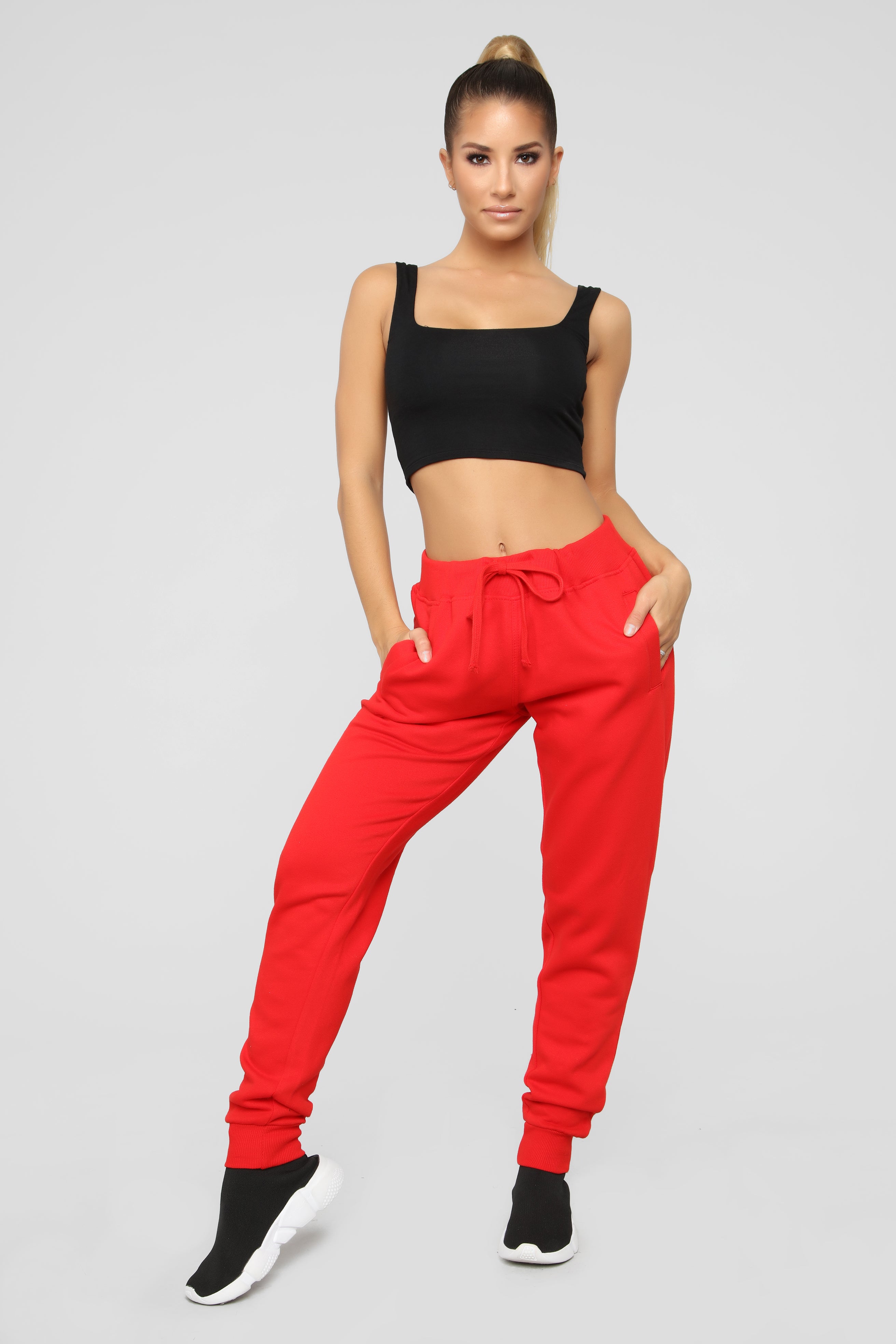 Stole Your Boyfriend's Oversized Jogger - Red - Image 5