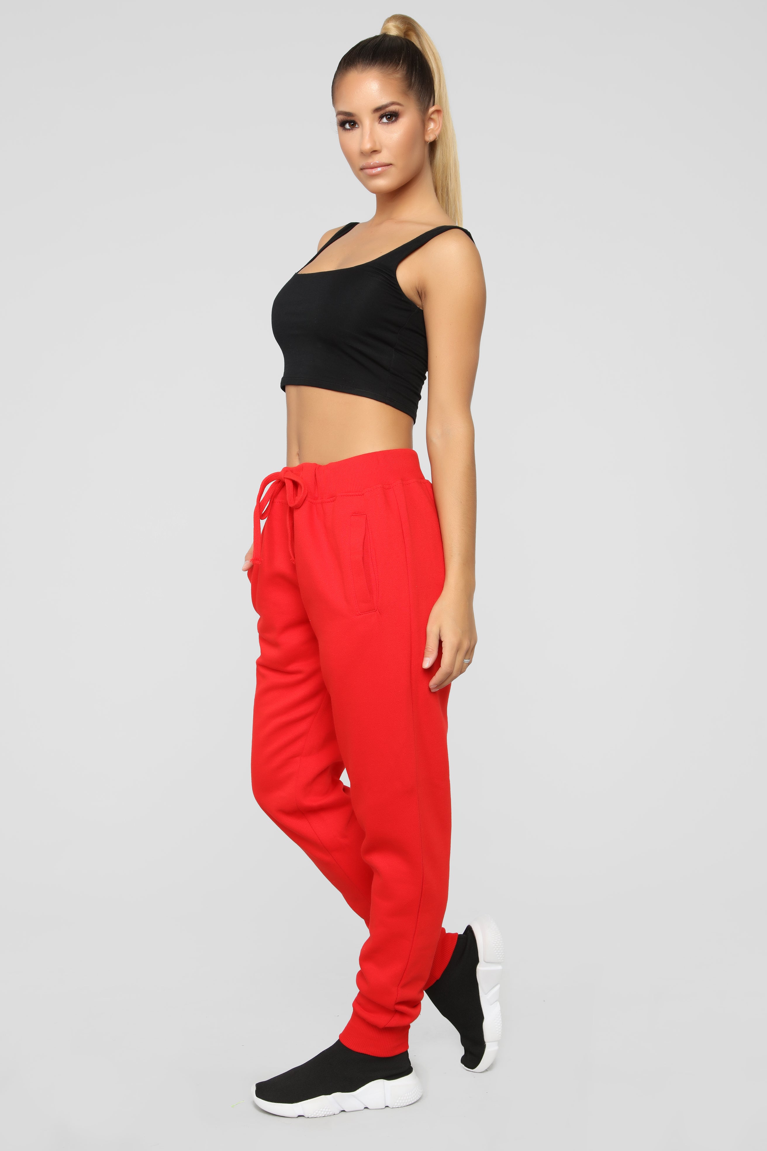 Stole Your Boyfriend's Oversized Jogger - Red - Image 7