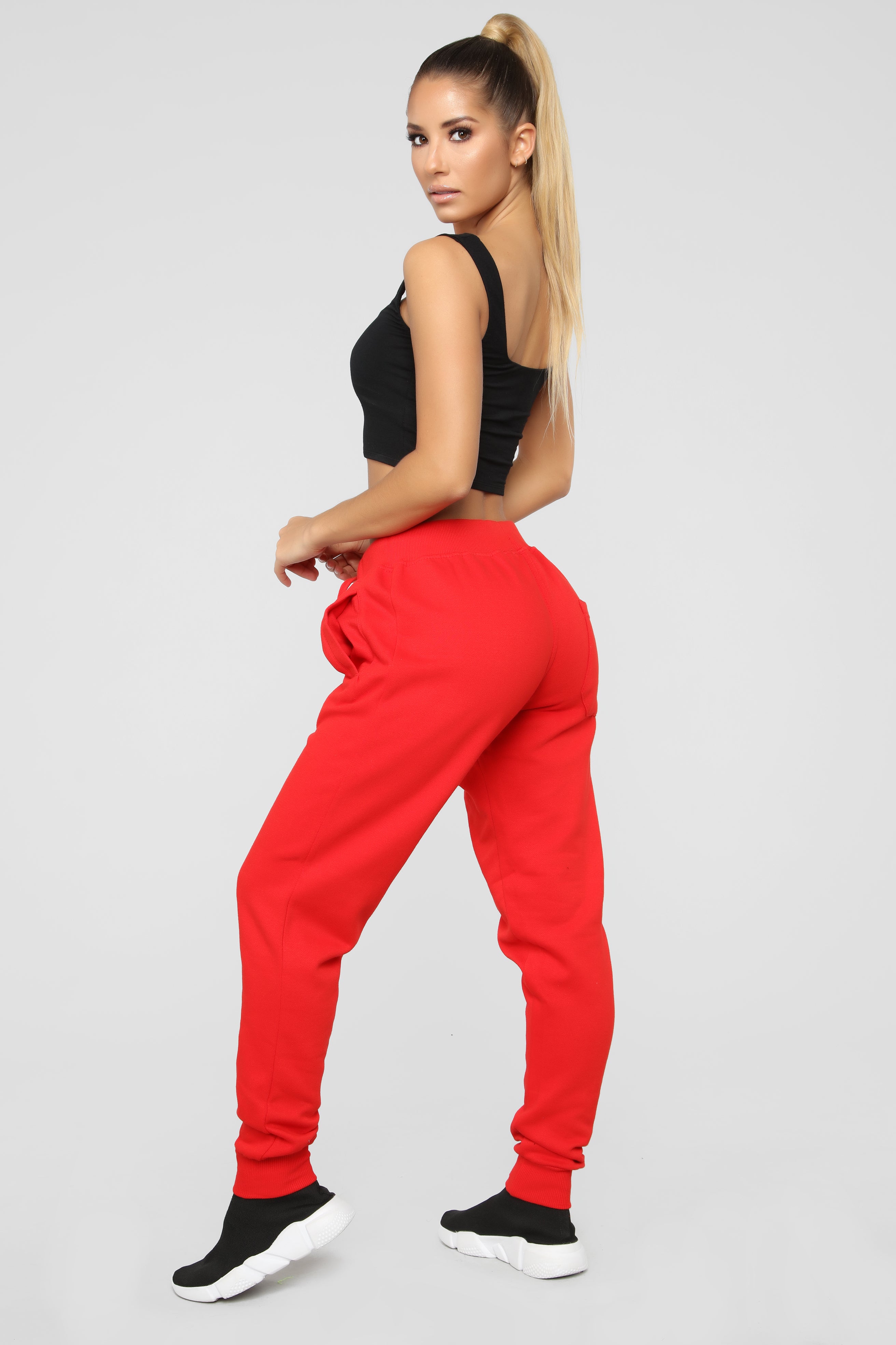 Stole Your Boyfriend's Oversized Jogger - Red - Image 9
