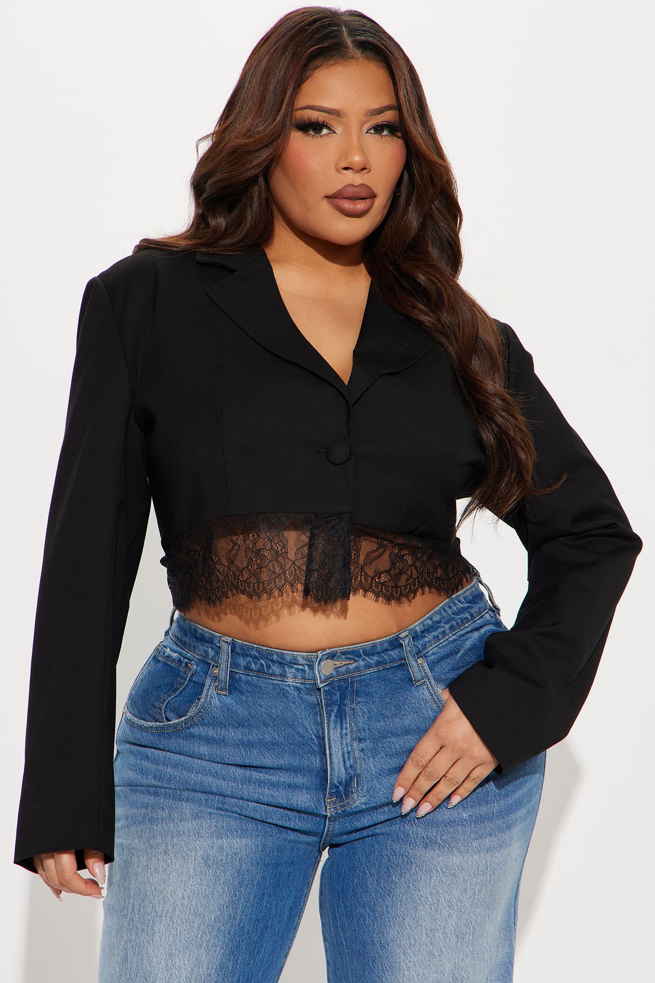 Show Me Lace Blazer - Black - Image 4