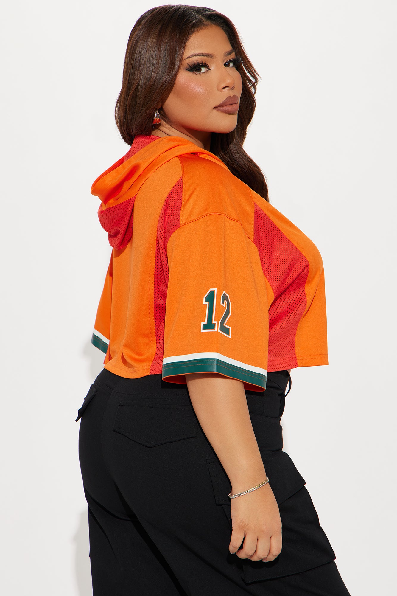 Your Biggest Fan Hooded Jersey - Orange/combo - Image 6