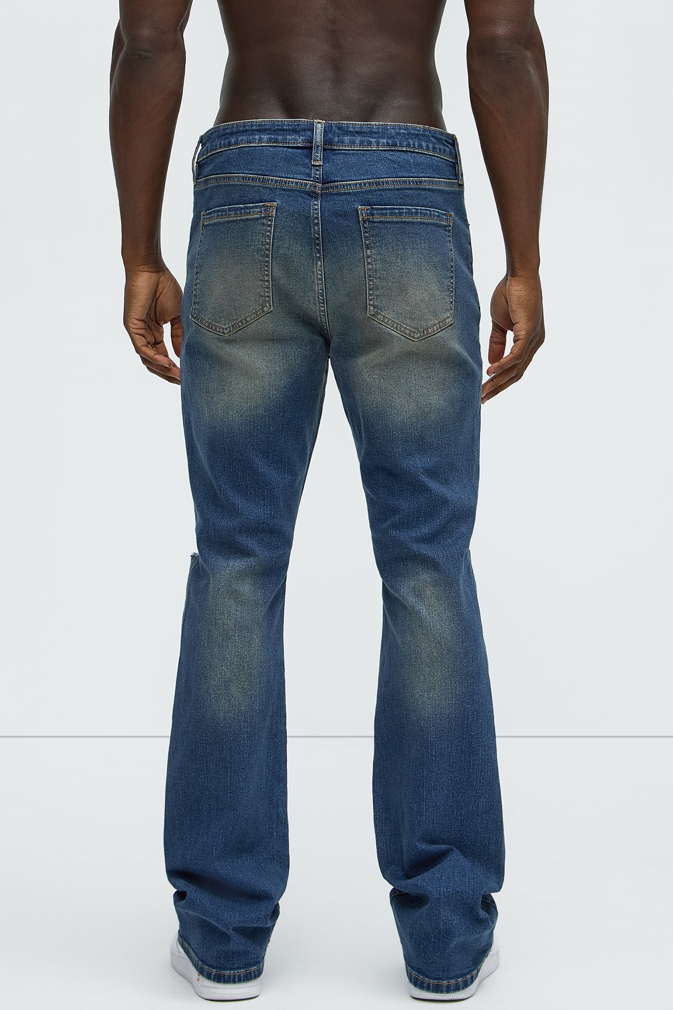 Arch Stacked Skinny Flare Jeans - Dark Wash - Image 5
