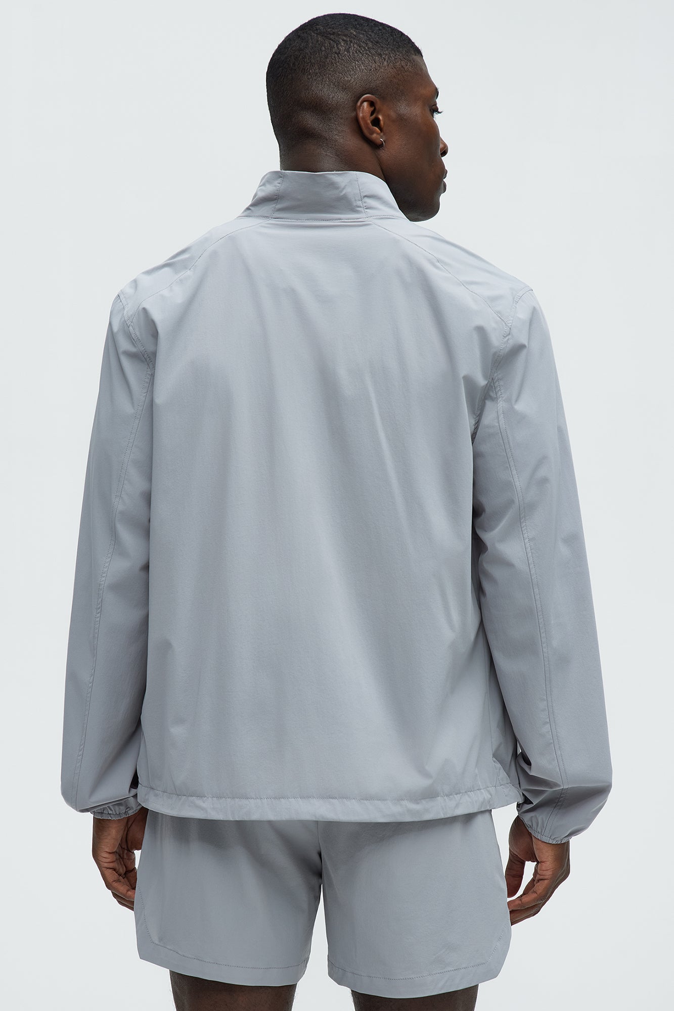 Lightweight Stretch Running Windbreaker Jacket - Grey - Image 6
