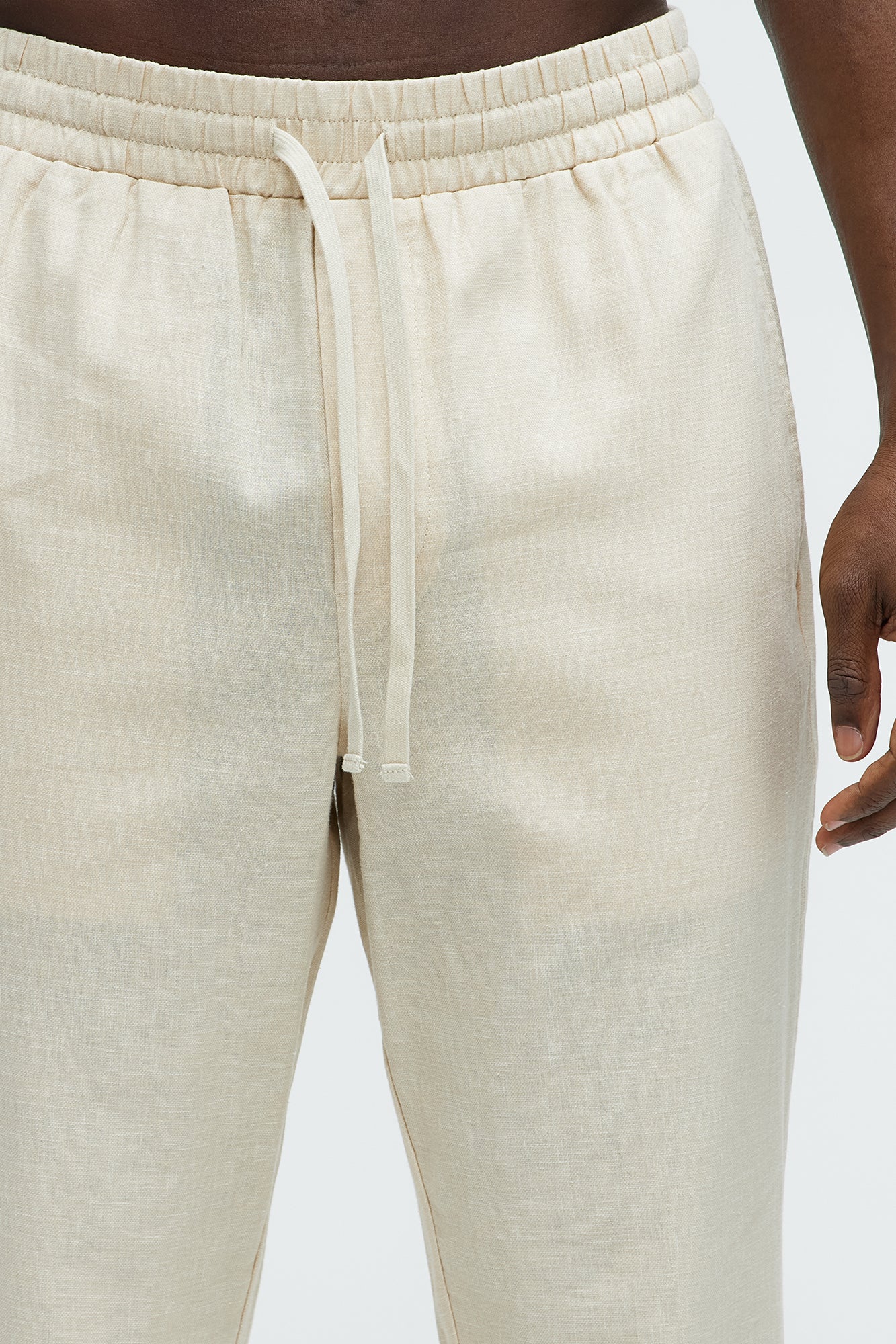 Bahamas Linen Slim Pull On Pants - Khaki - Image 4