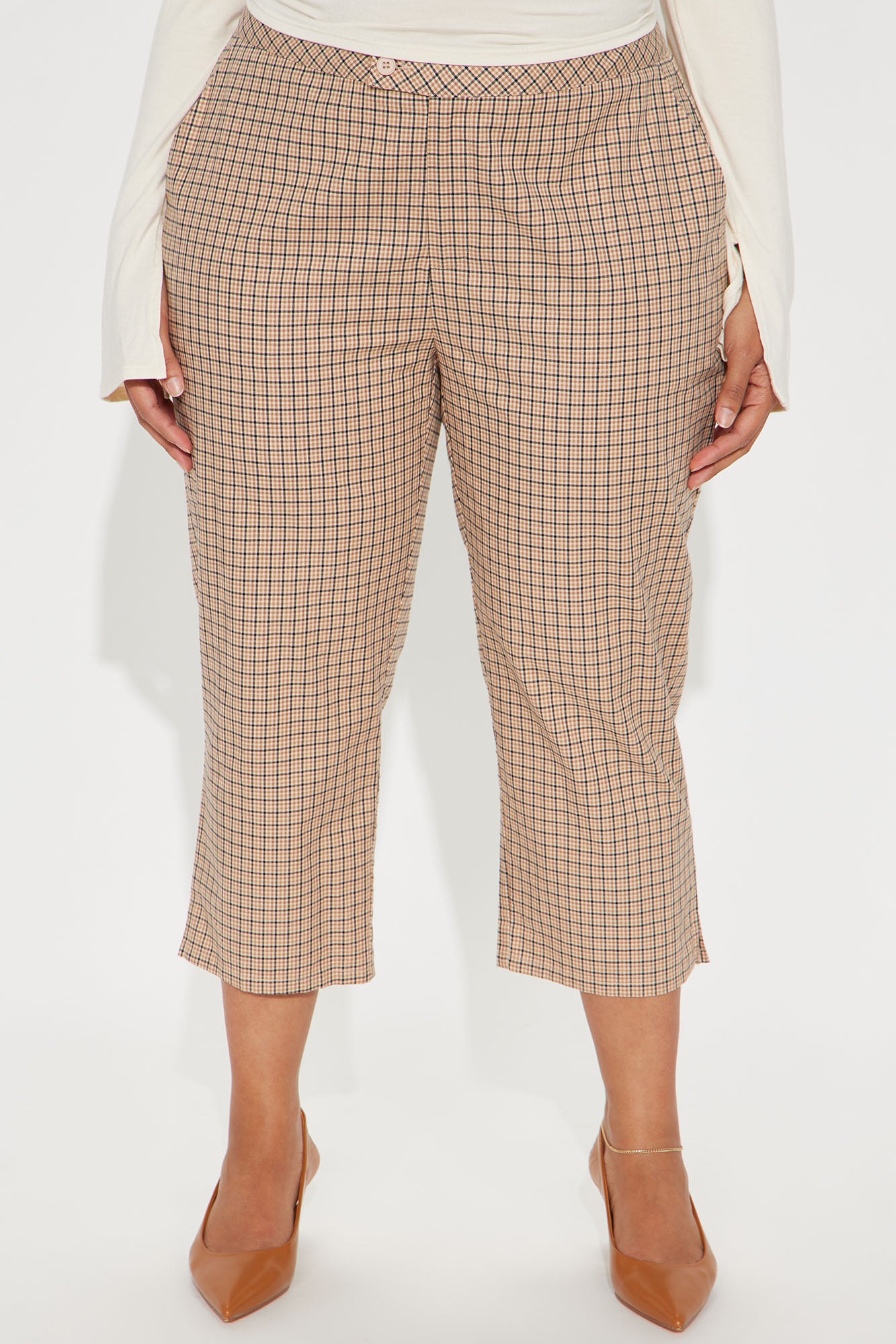 Natasha Plaid Capri Pant - Brown/combo - Image 5