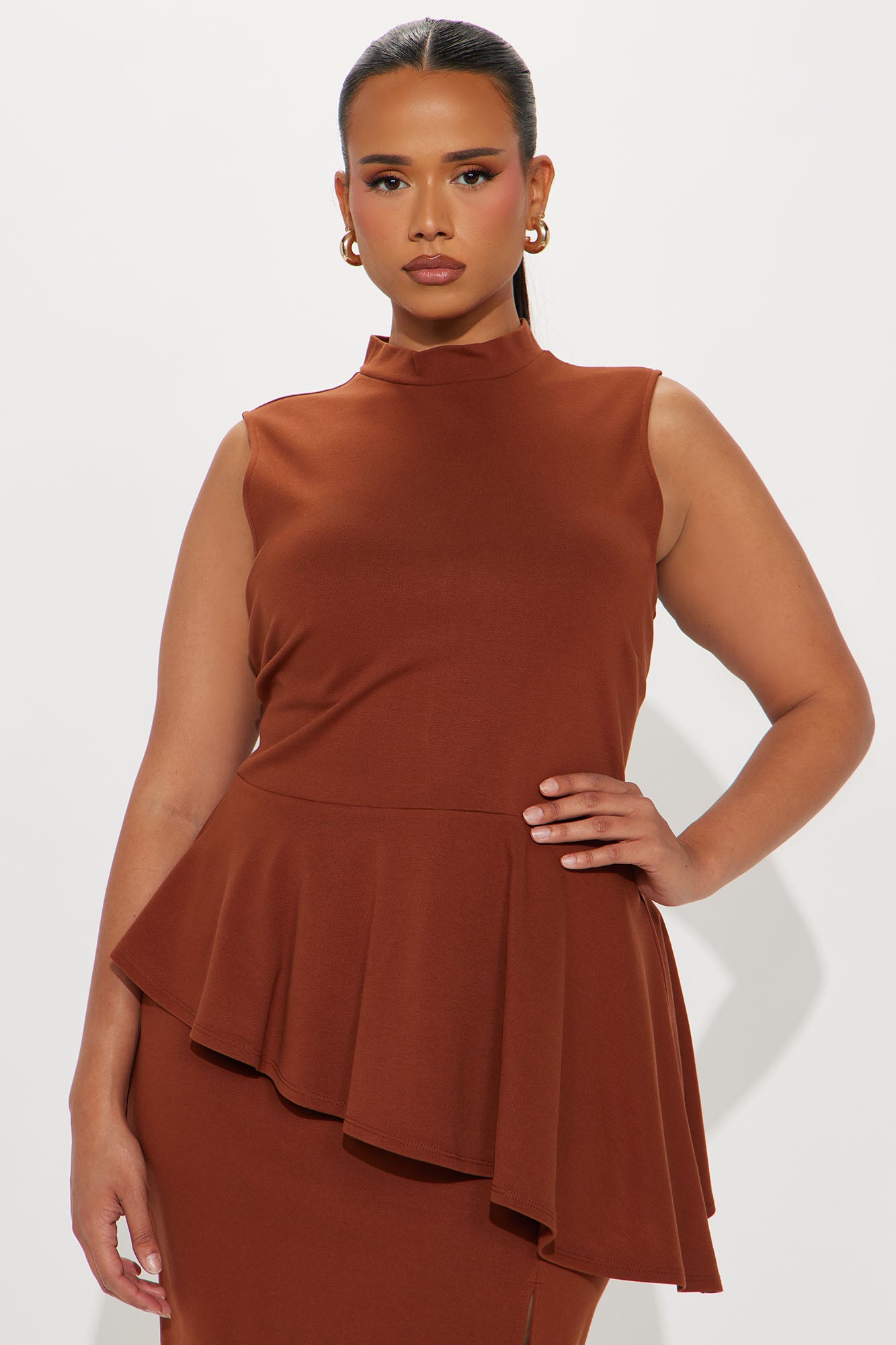 Anabelle Ponte Midi Skirt Set - Camel - Image 5