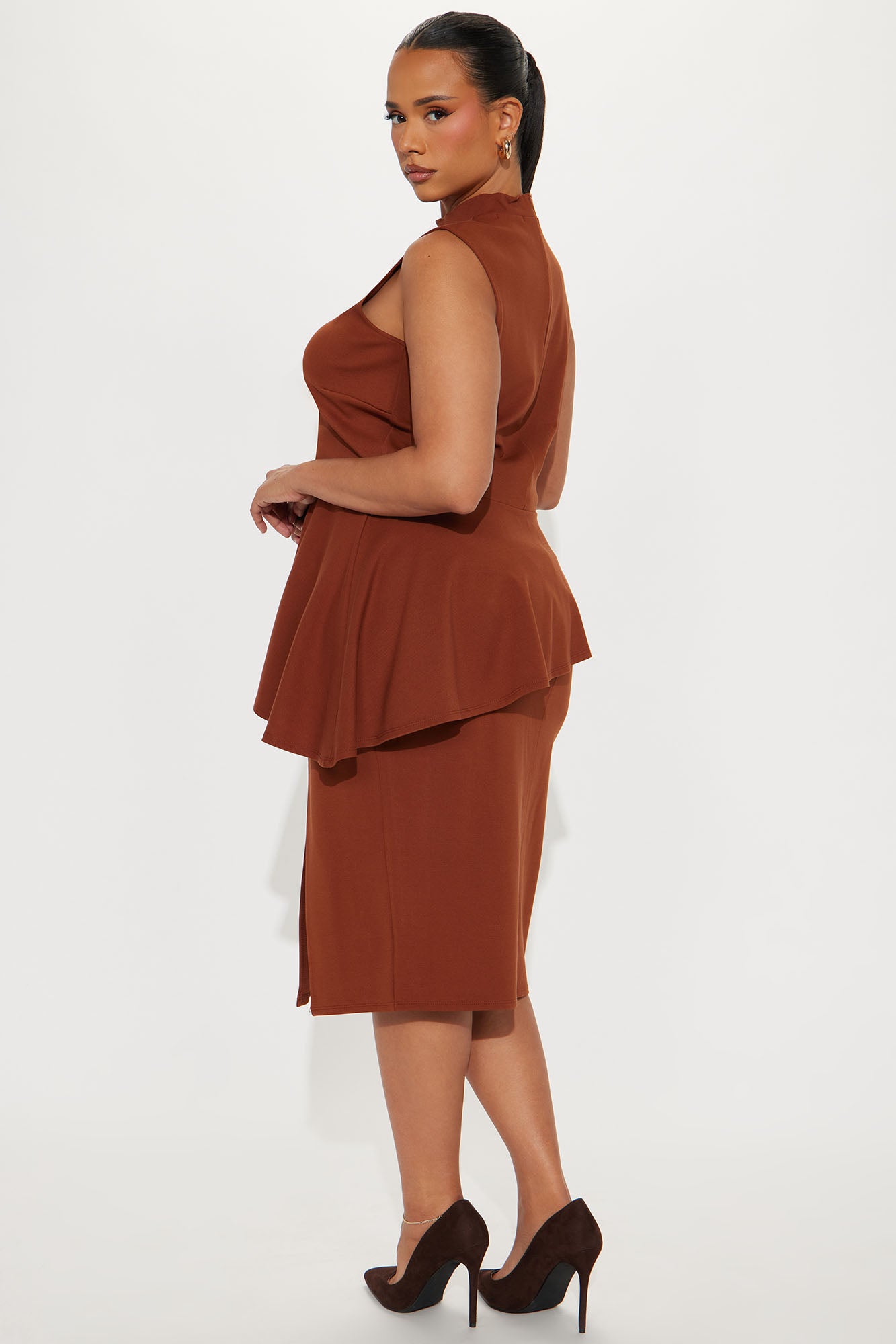 Anabelle Ponte Midi Skirt Set - Camel - Image 6