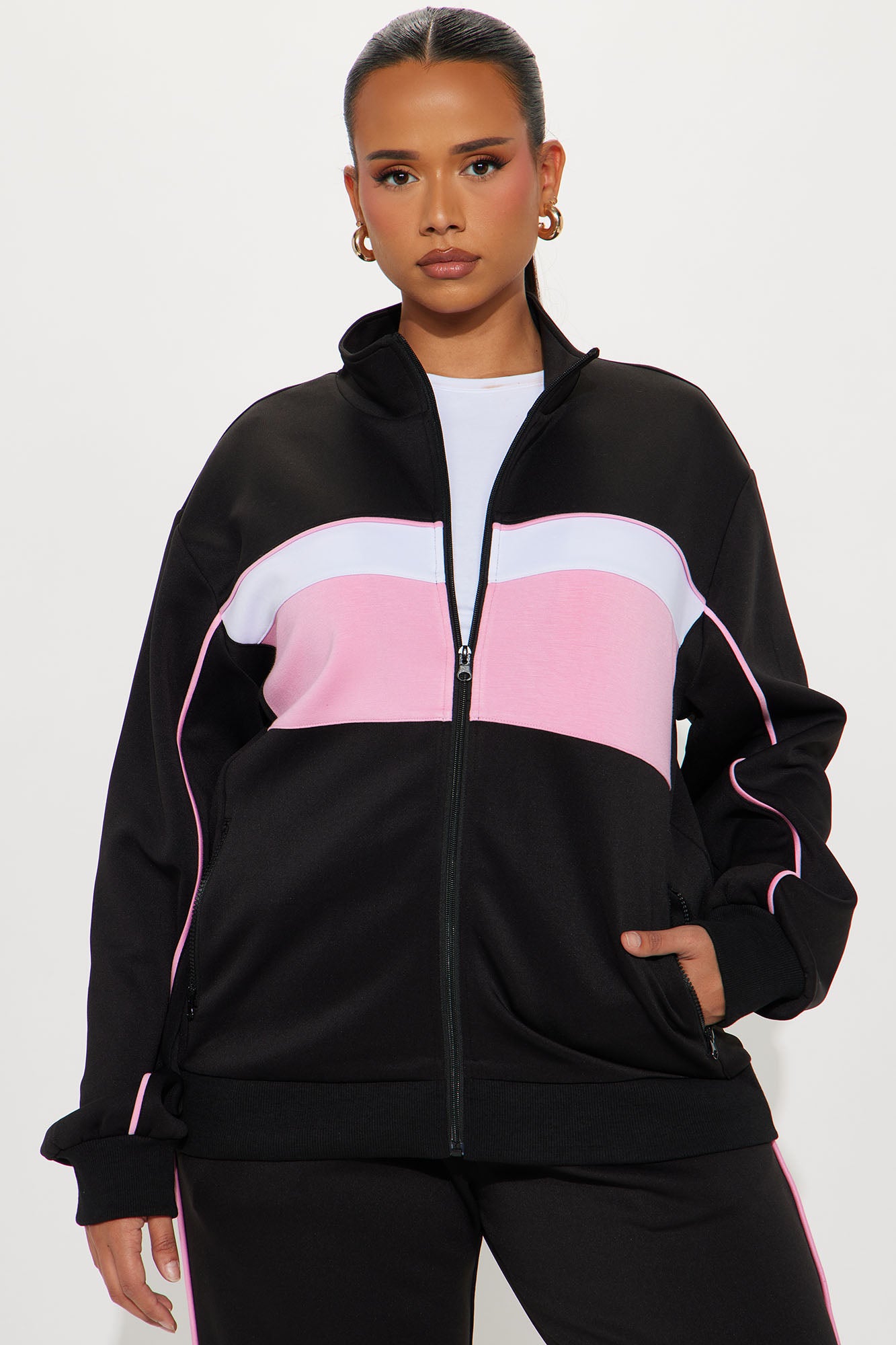 Ballin' Tracksuit Pant Set - Black/Pink - Image 6