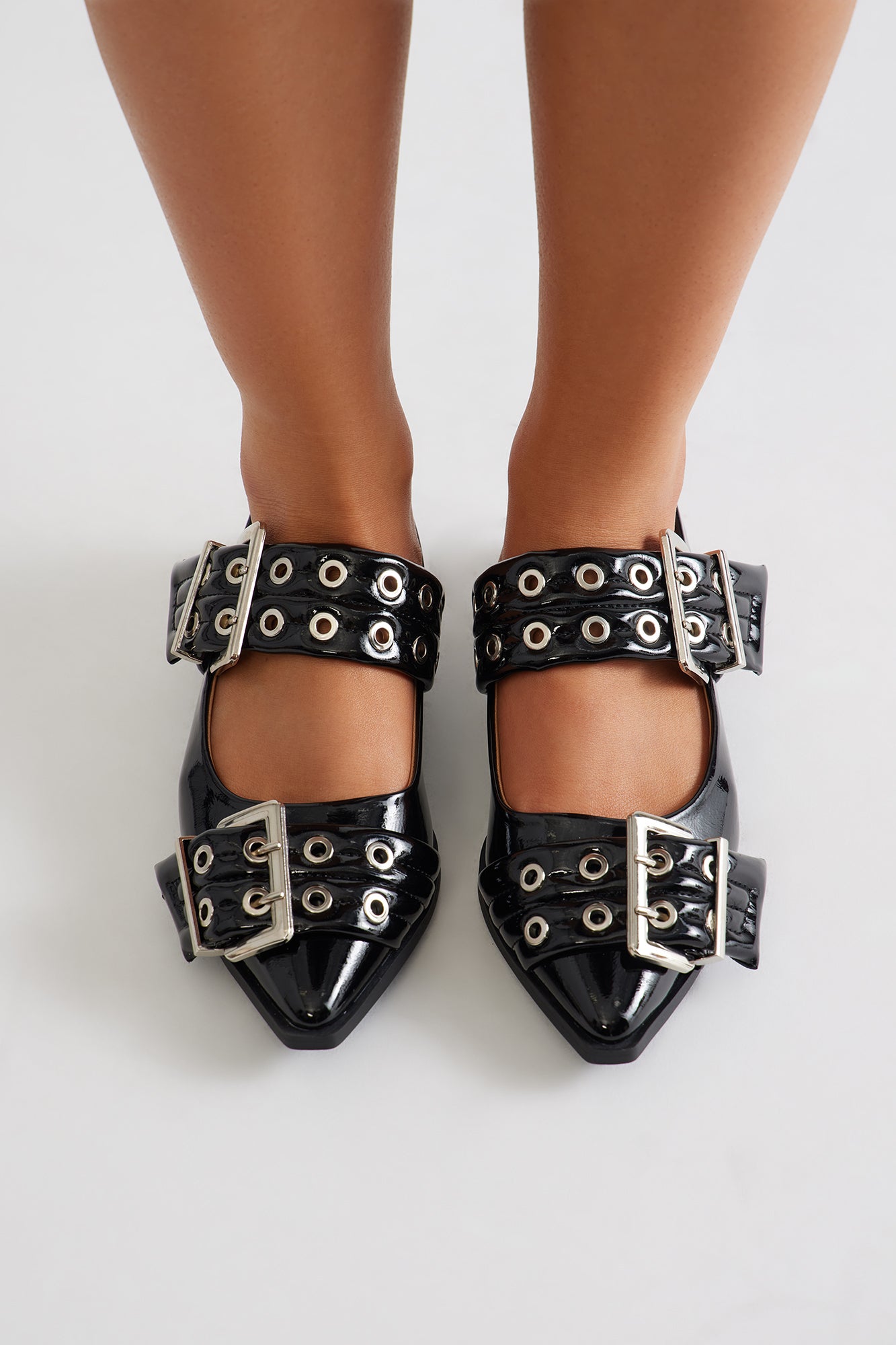 Draco Buckle Slingback Flats - Black - Image 3
