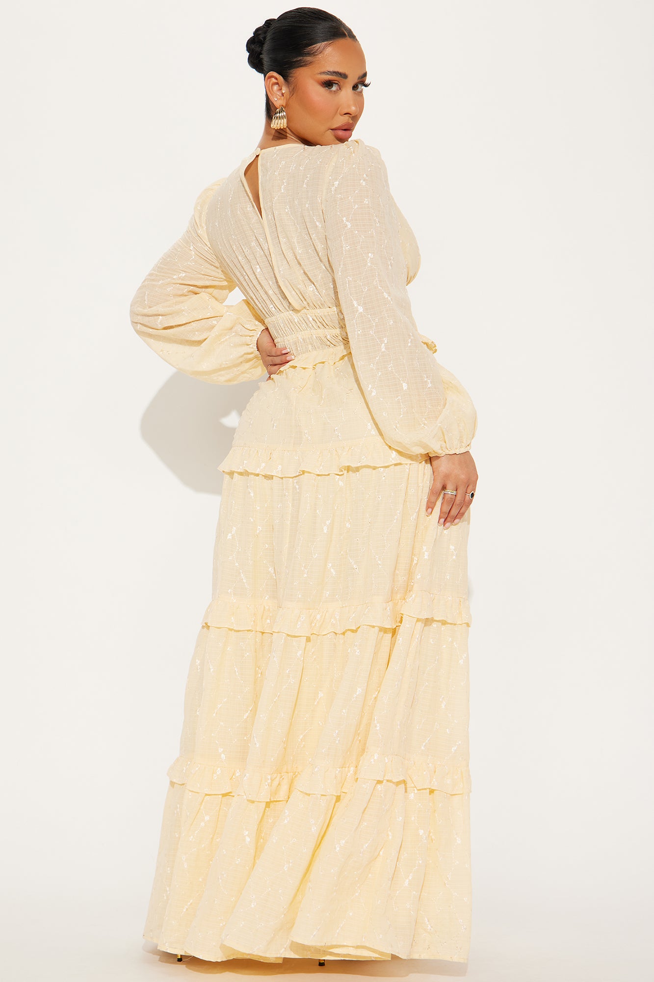 Sophia Eyelet Maxi Dress - Butter Yellow - Image 3