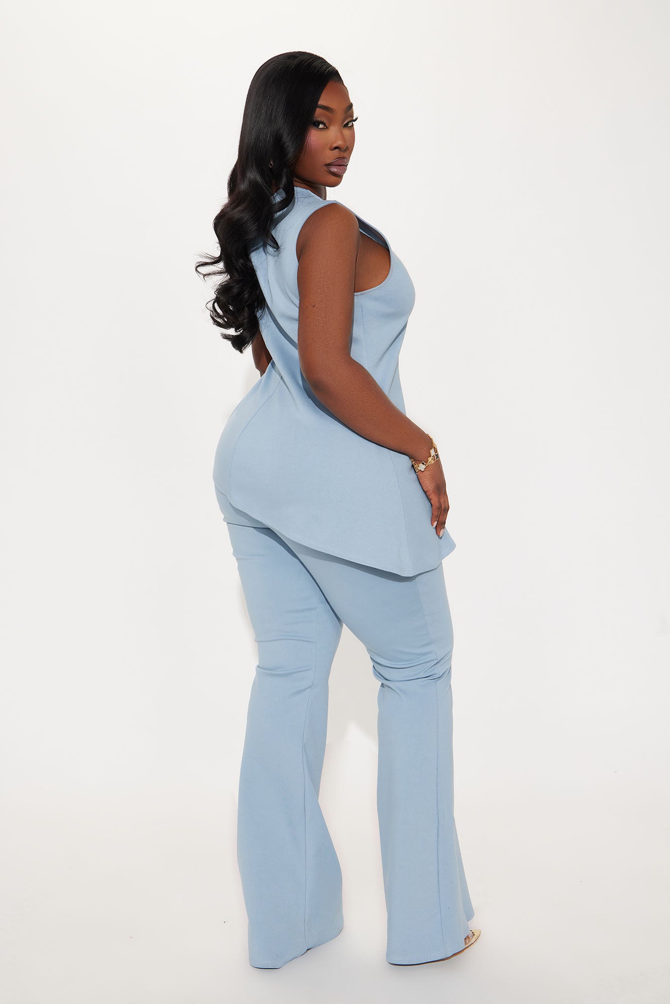 The Melina Ponte Pant Set - Blue - Image 7