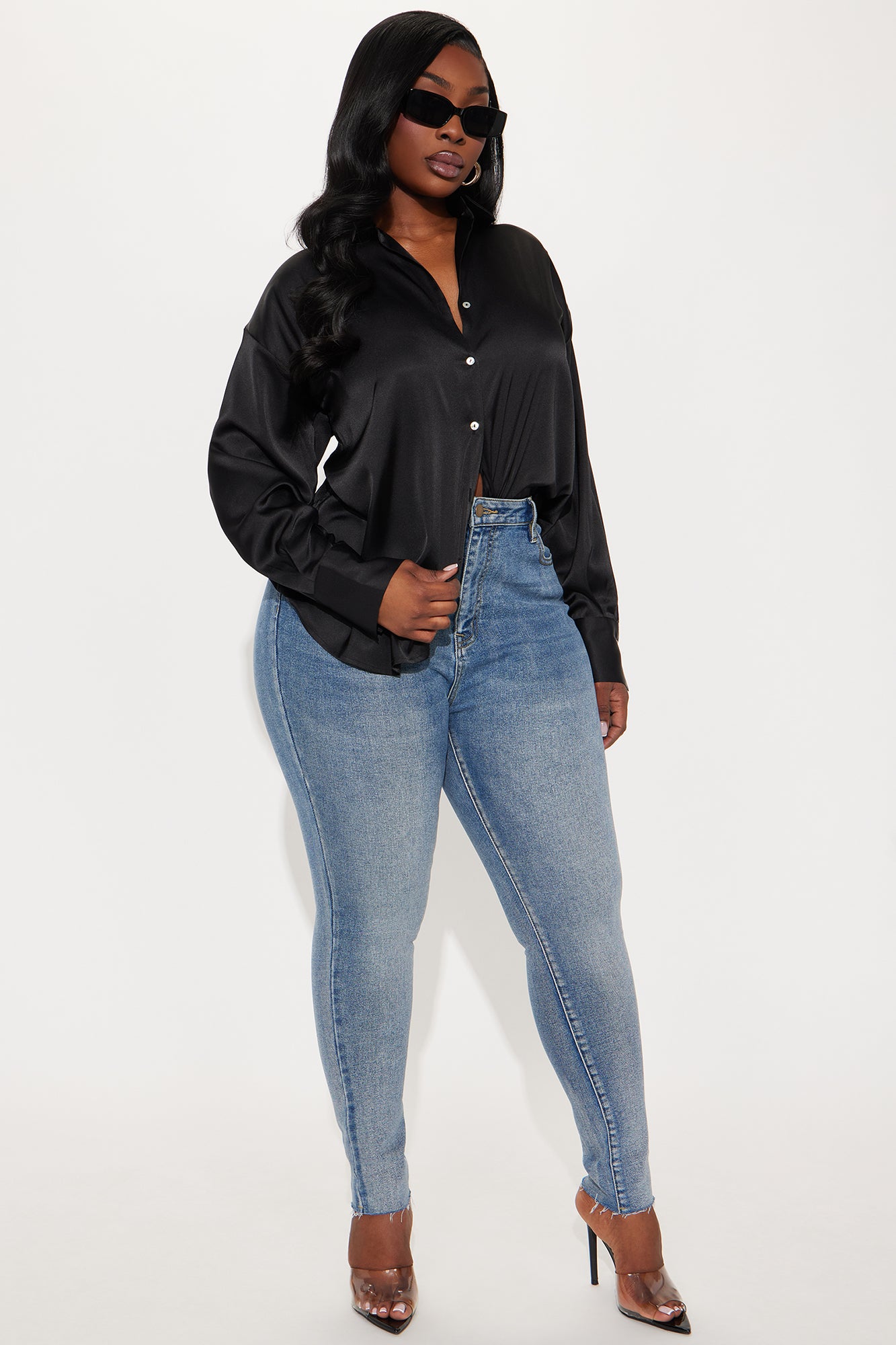 Bayside Chillin' Satin Shirt - Black - Image 5