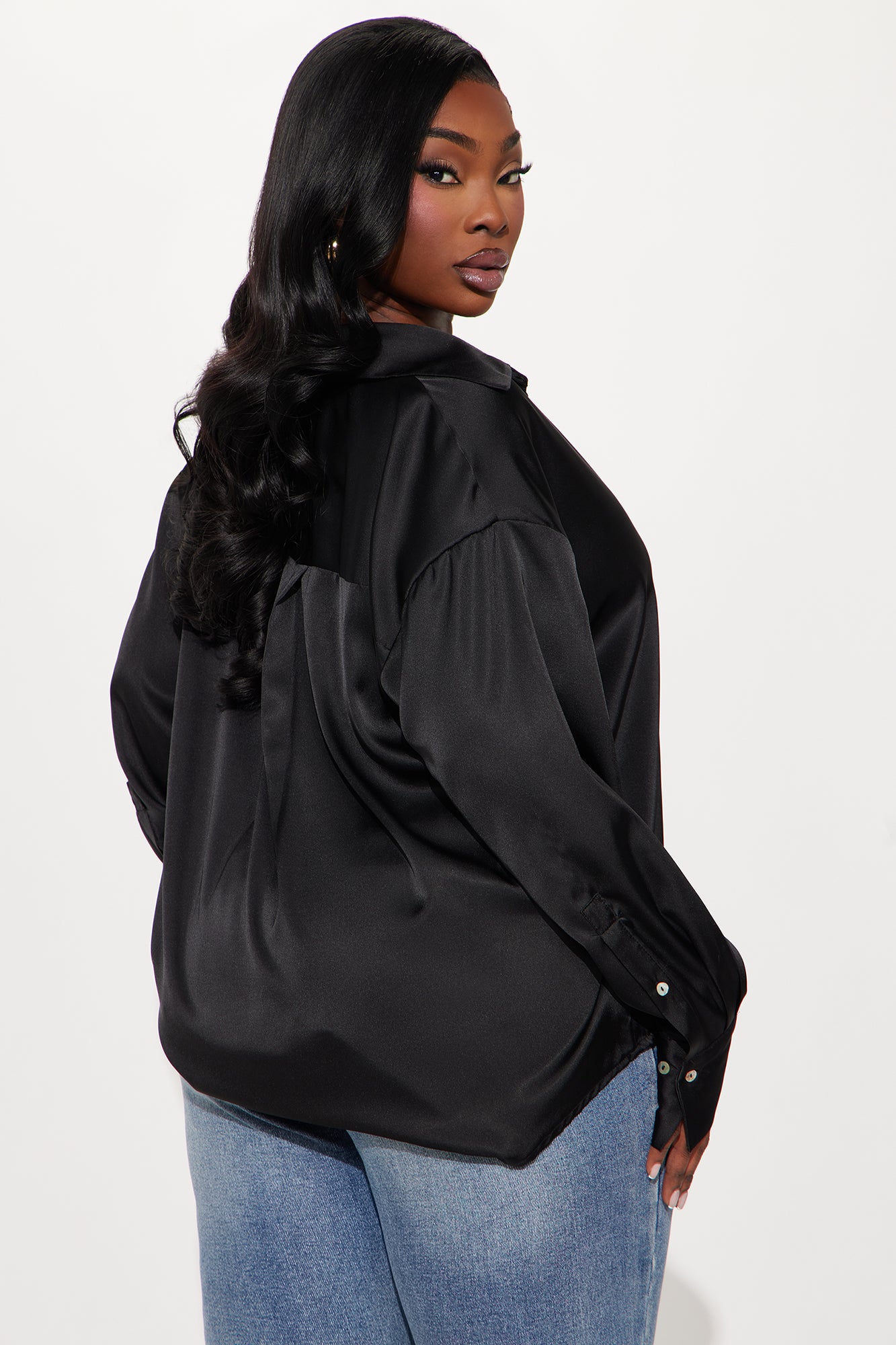 Bayside Chillin' Satin Shirt - Black - Image 6