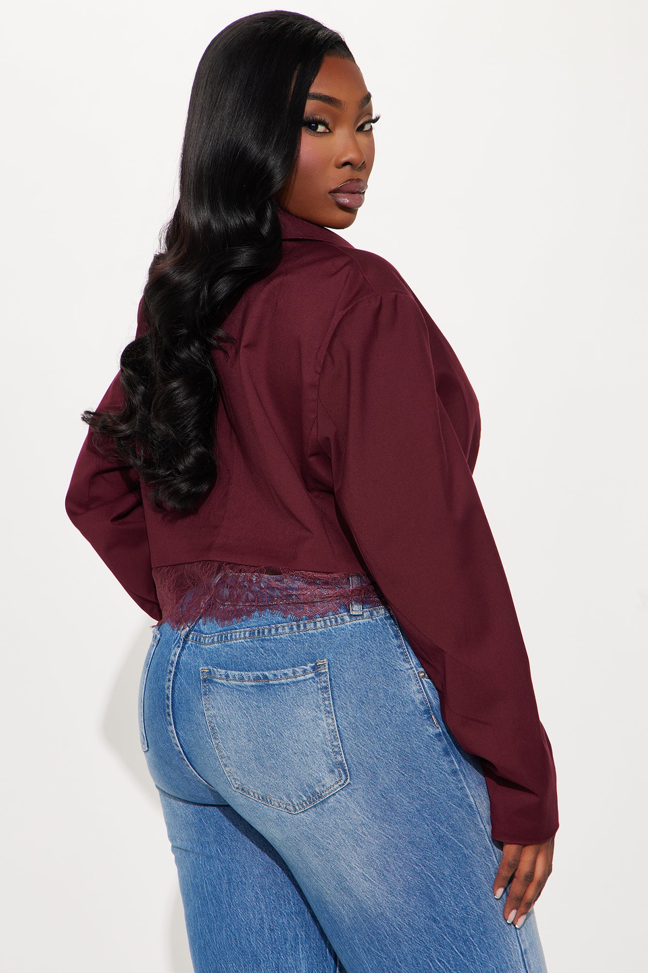 Show Me Lace Blazer - DarkRed - Image 6