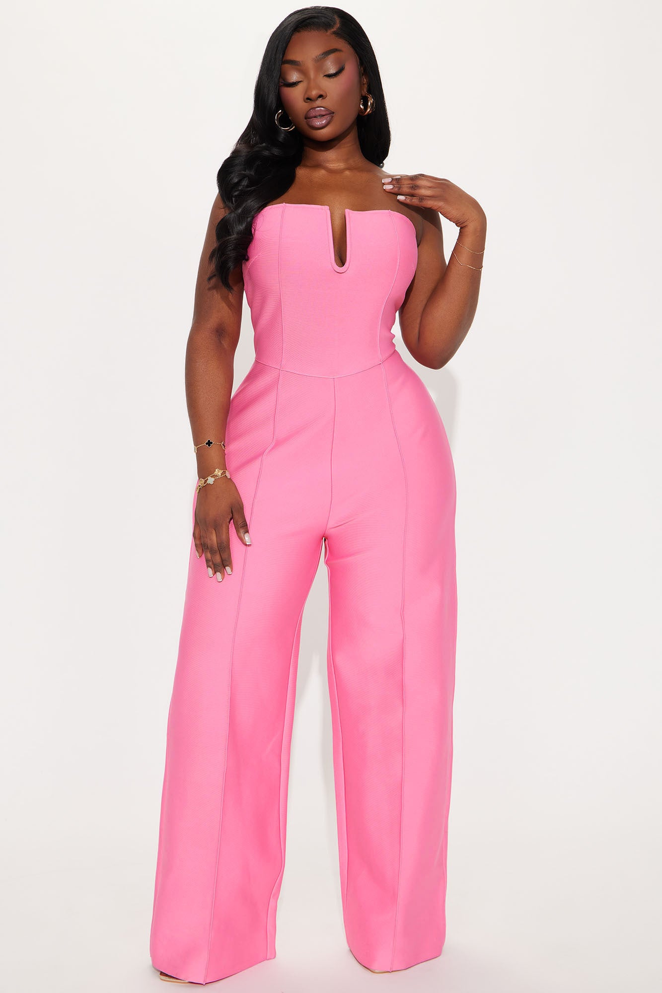 Someone To You Bandage Jumpsuit  - Pink - Image 4
