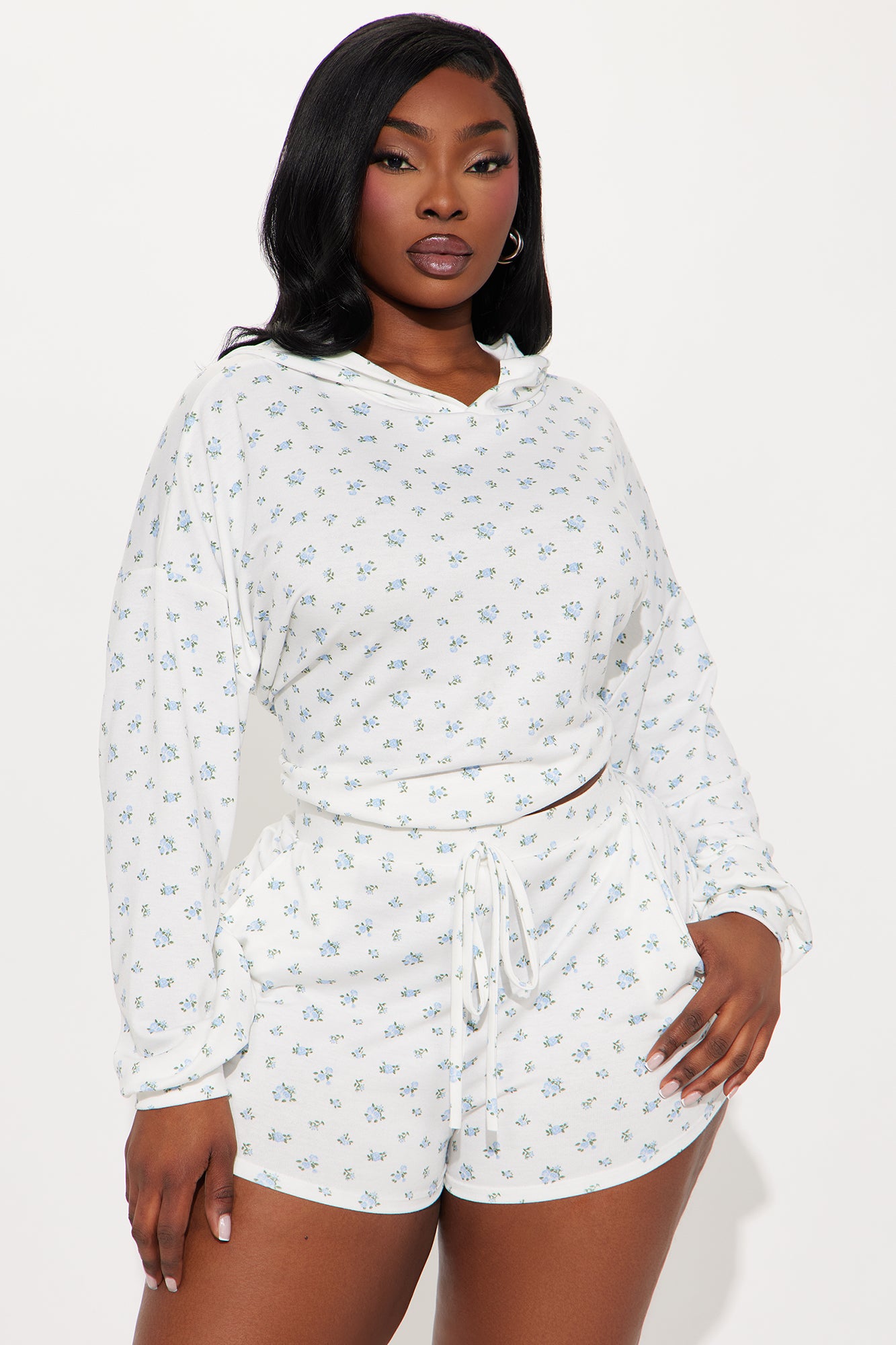 Maddie Ditsy Floral Short Set - Blue/combo - Image 5