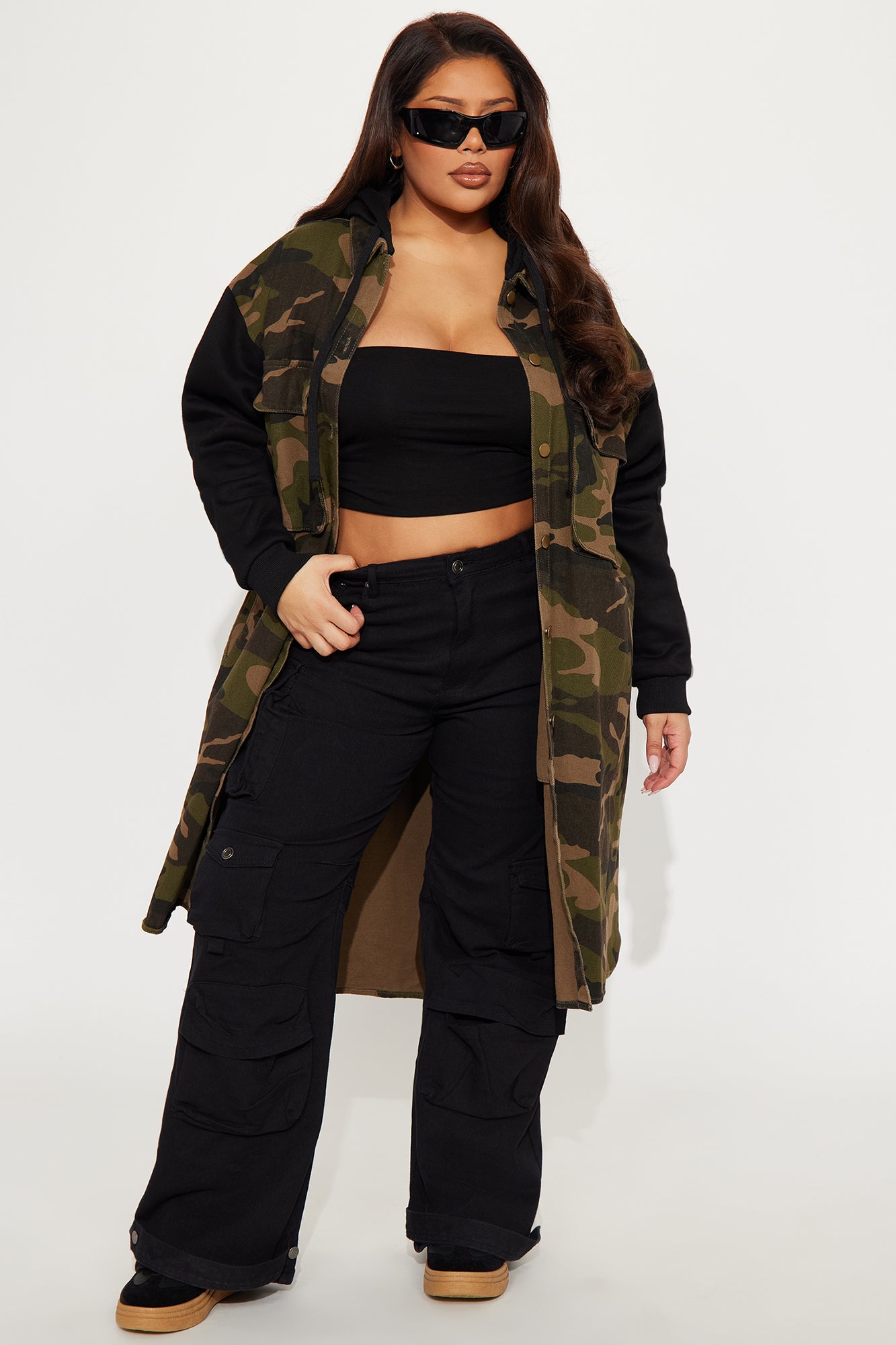 Millie Denim Camo Print Coat - Olive/combo - Image 4