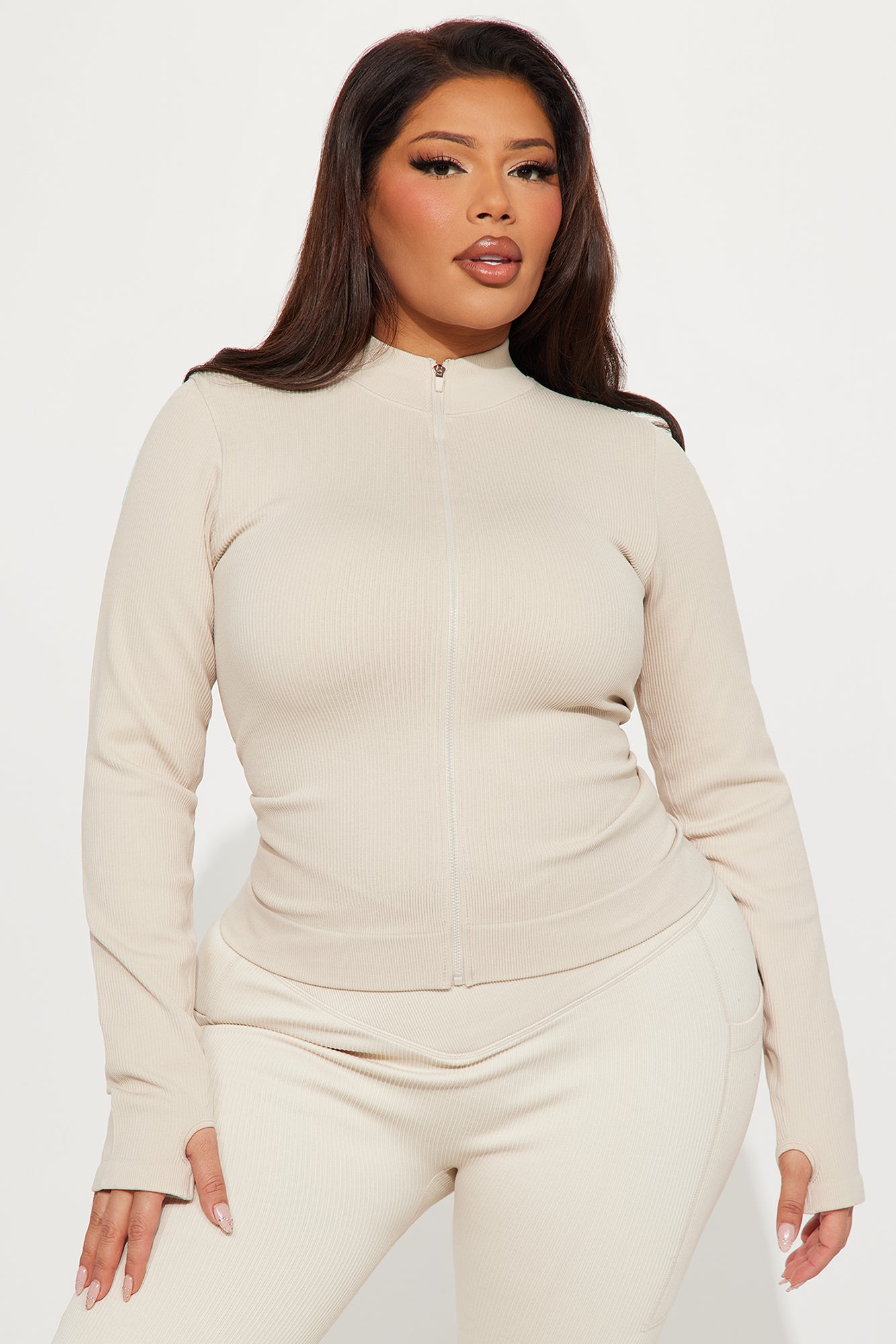 Resistance Effortless Seamless Active Jacket - Light Taupe - Image 6