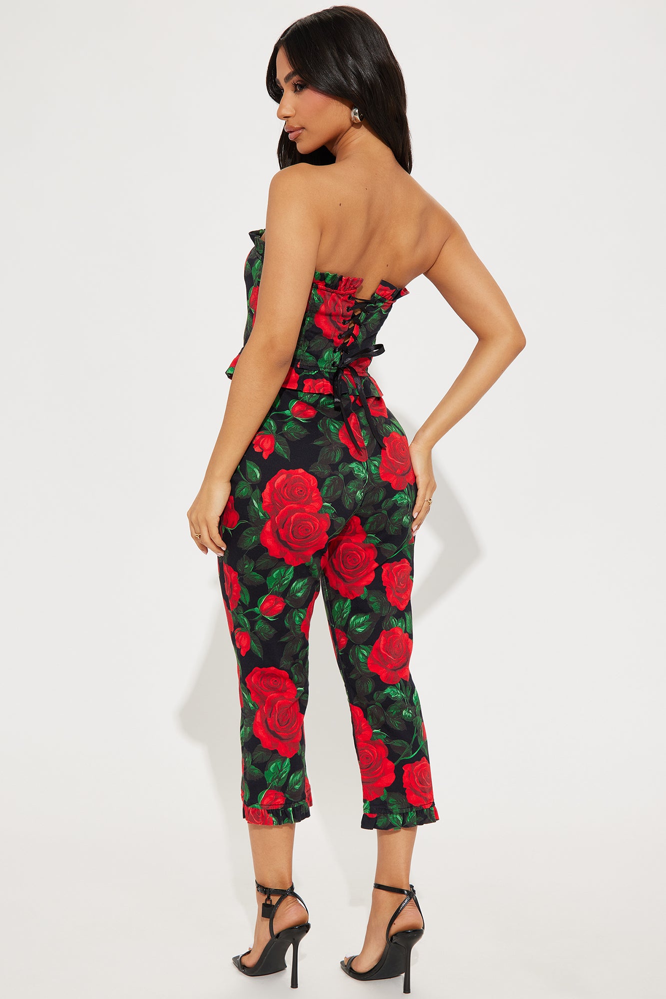 Timeless Rose Capri Pant Set - Red/combo - Image 4