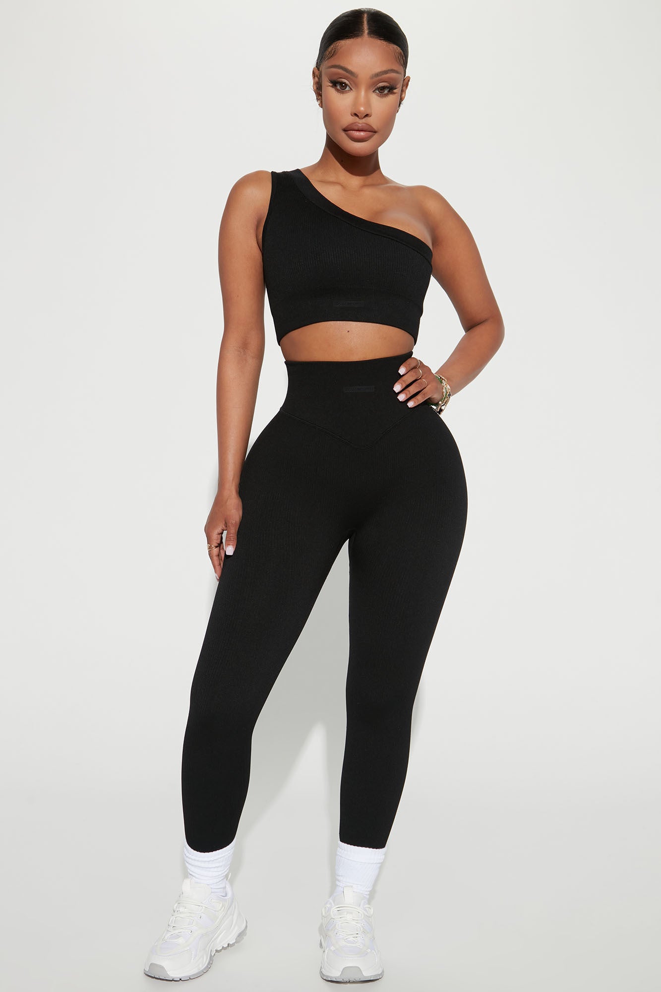 Effortless Aurora Ribbed Seamless Top - Black - Image 3